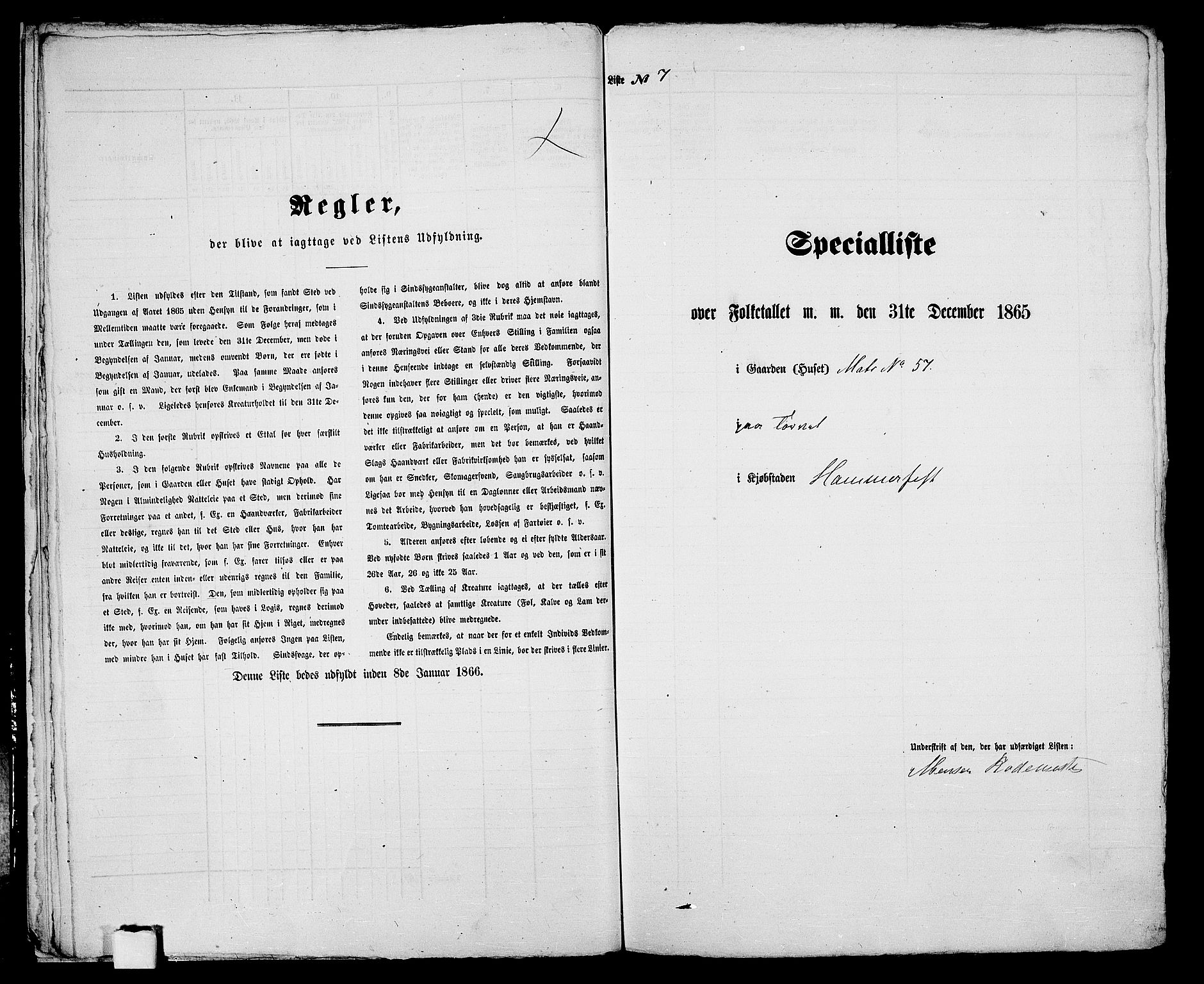 RA, 1865 census for Hammerfest/Hammerfest, 1865, p. 20