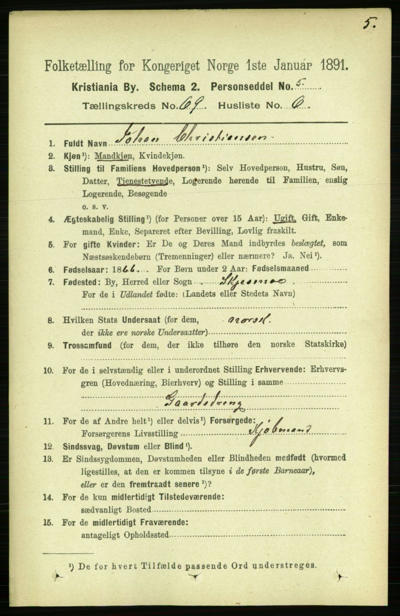 RA, 1891 census for 0301 Kristiania, 1891, p. 38307