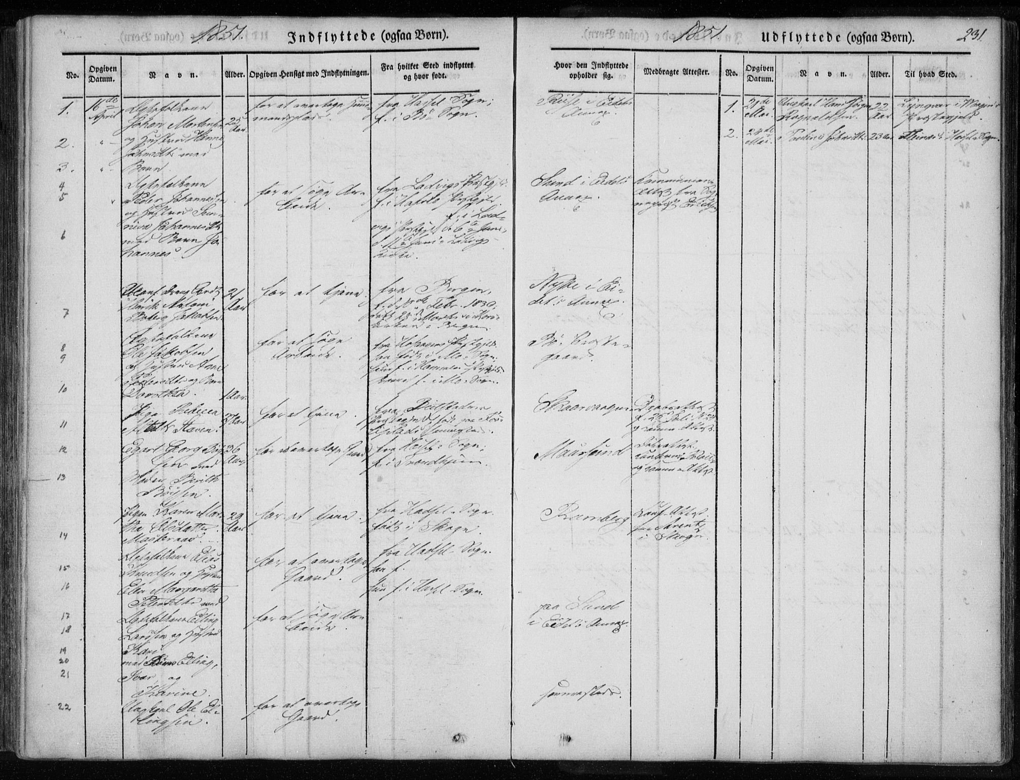 Ministerialprotokoller, klokkerbøker og fødselsregistre - Nordland, AV/SAT-A-1459/891/L1299: Parish register (official) no. 891A04, 1841-1856, p. 231