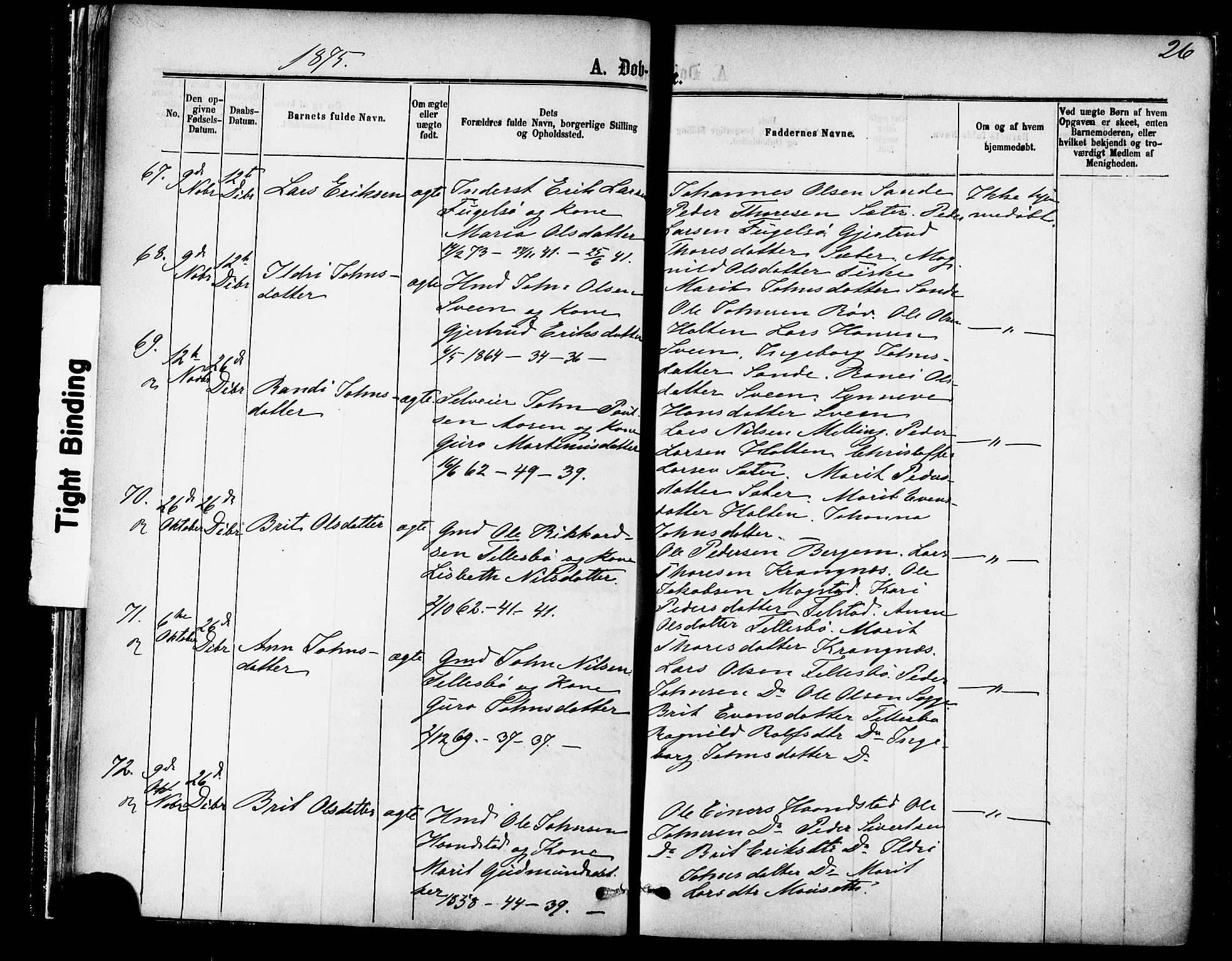 Ministerialprotokoller, klokkerbøker og fødselsregistre - Møre og Romsdal, AV/SAT-A-1454/595/L1046: Parish register (official) no. 595A08, 1874-1884, p. 26