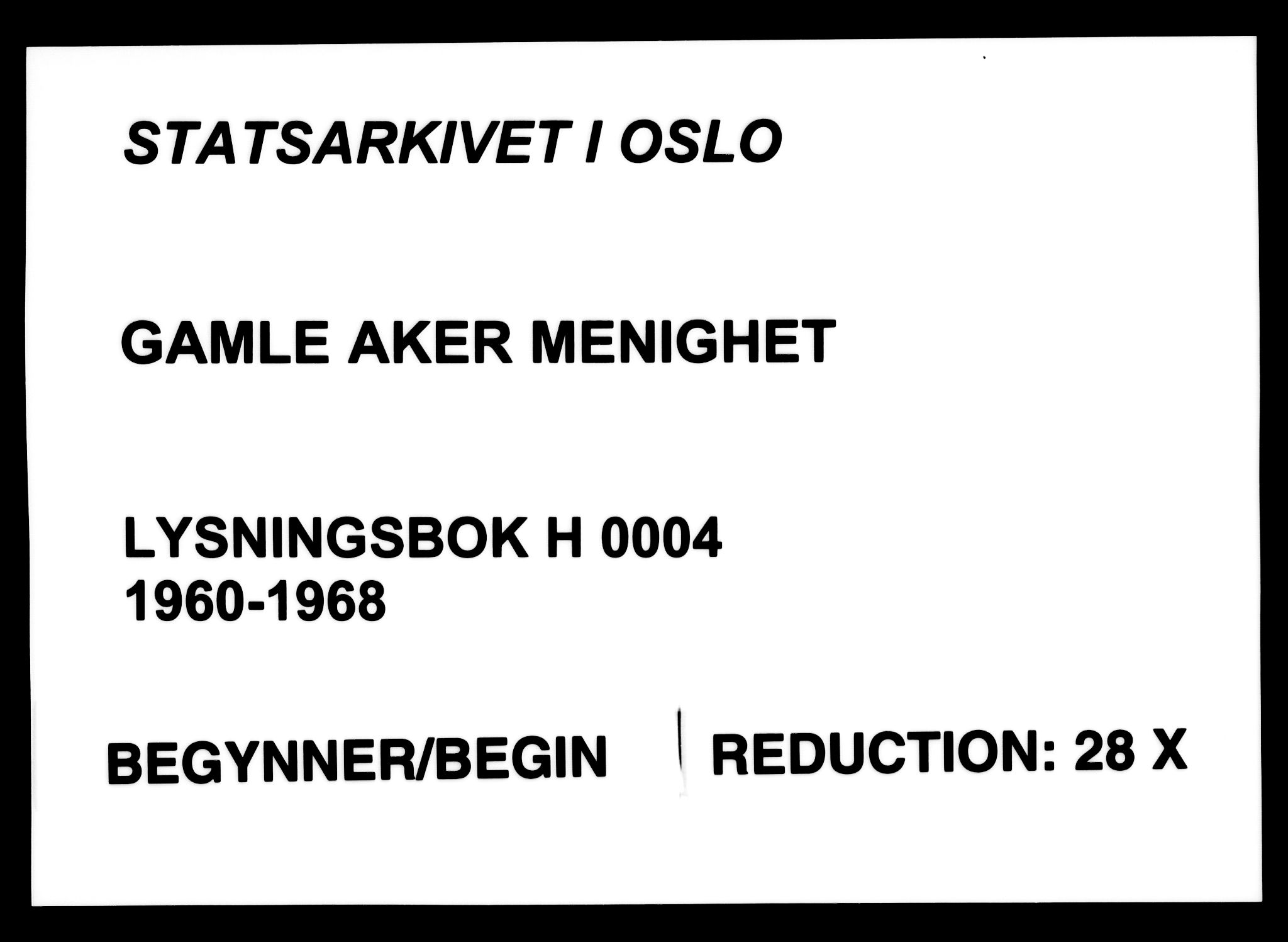 Gamle Aker prestekontor Kirkebøker, SAO/A-10617a/H/L0012: Banns register no. 12, 1960-1968