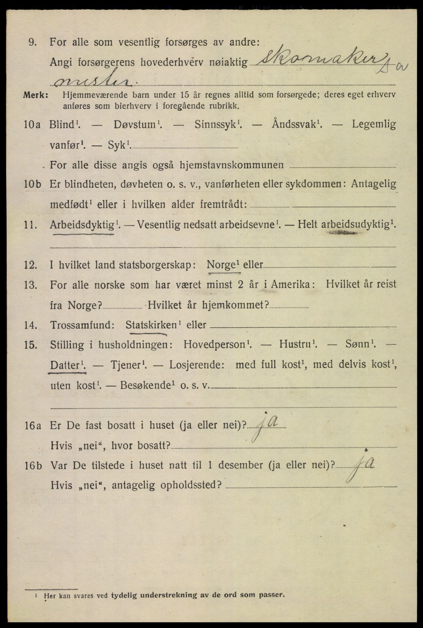 SAK, 1920 census for Tvedestrand, 1920, p. 2108
