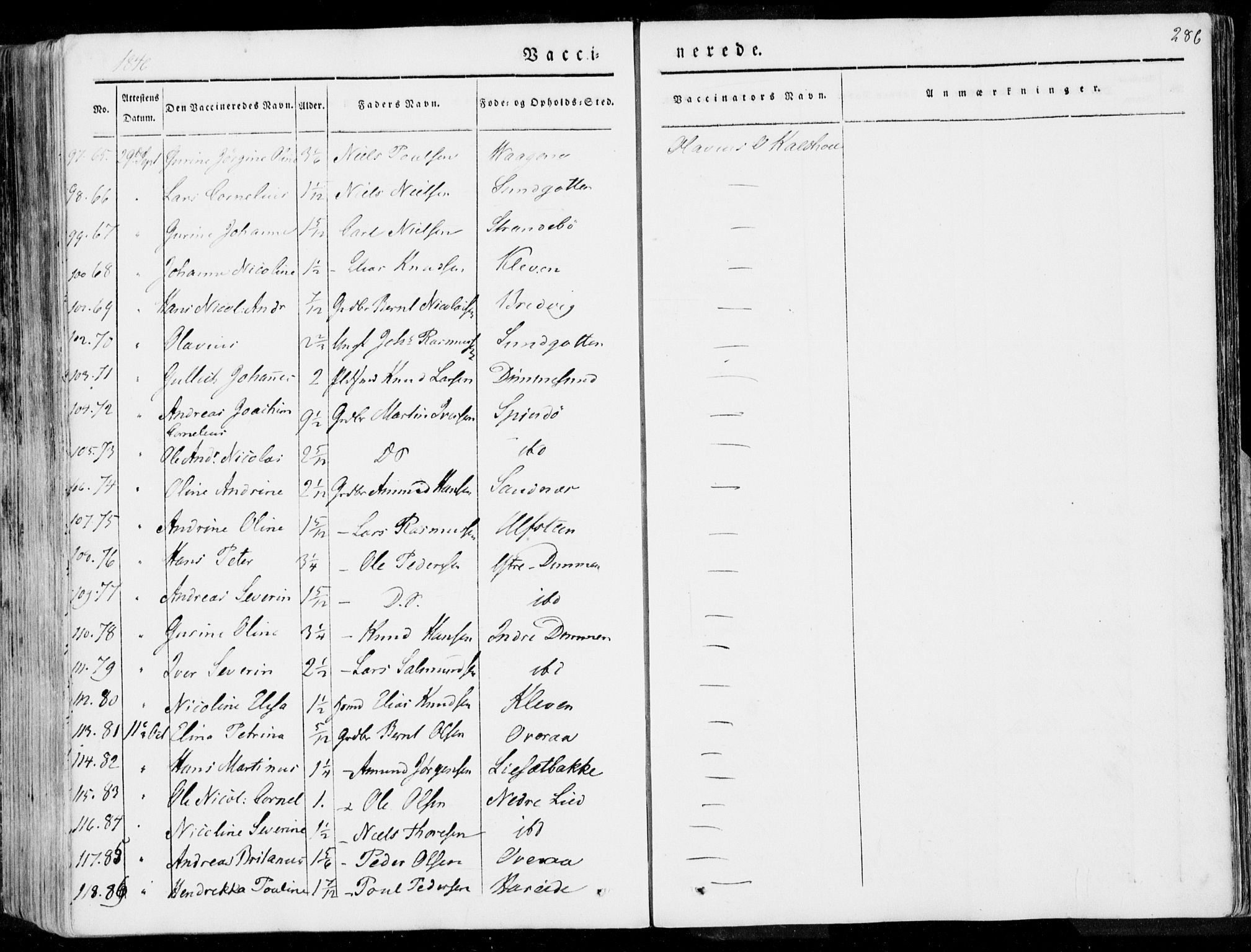 Ministerialprotokoller, klokkerbøker og fødselsregistre - Møre og Romsdal, AV/SAT-A-1454/509/L0104: Parish register (official) no. 509A02, 1833-1847, p. 286