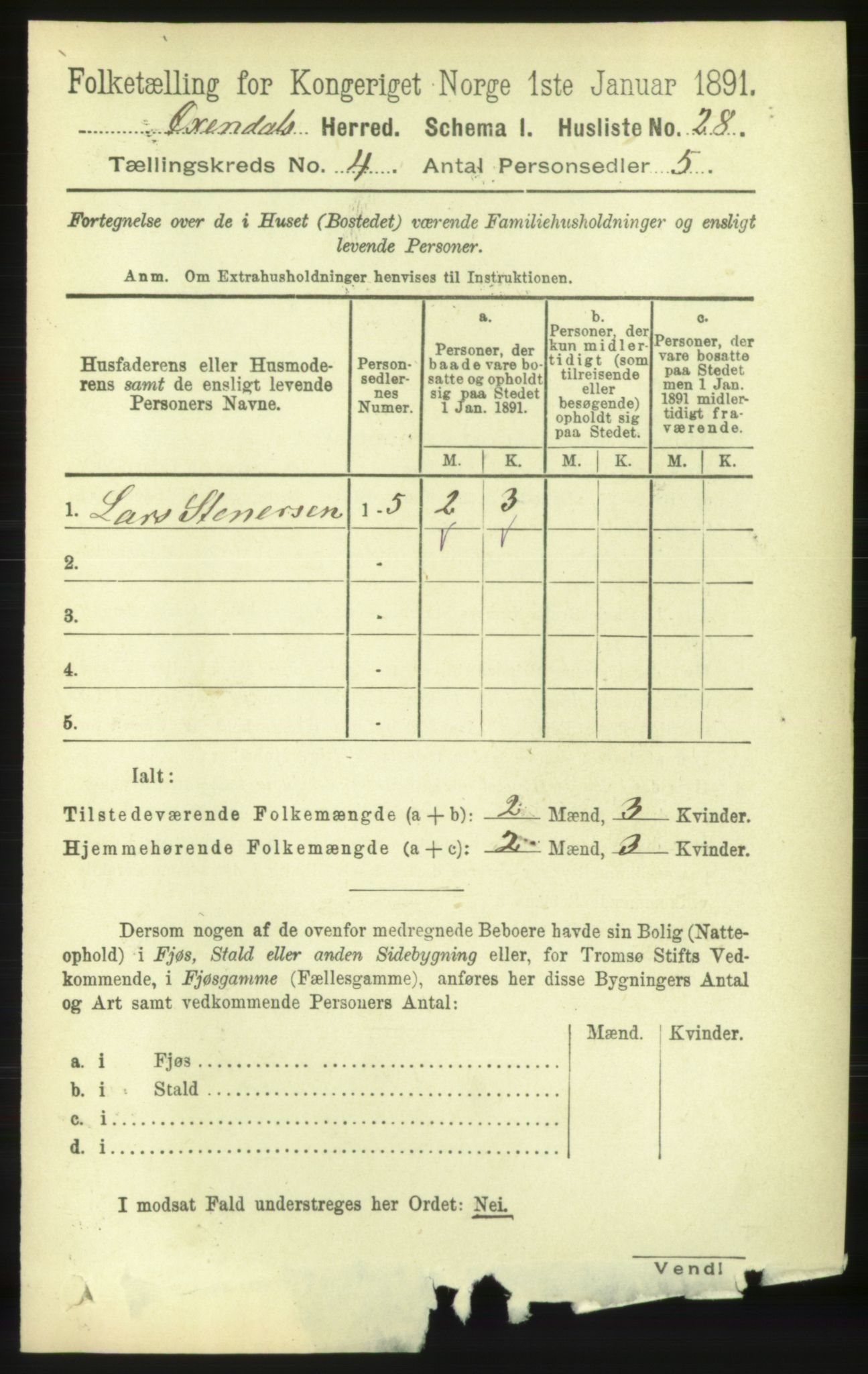 RA, 1891 census for 1561 Øksendal, 1891, p. 836