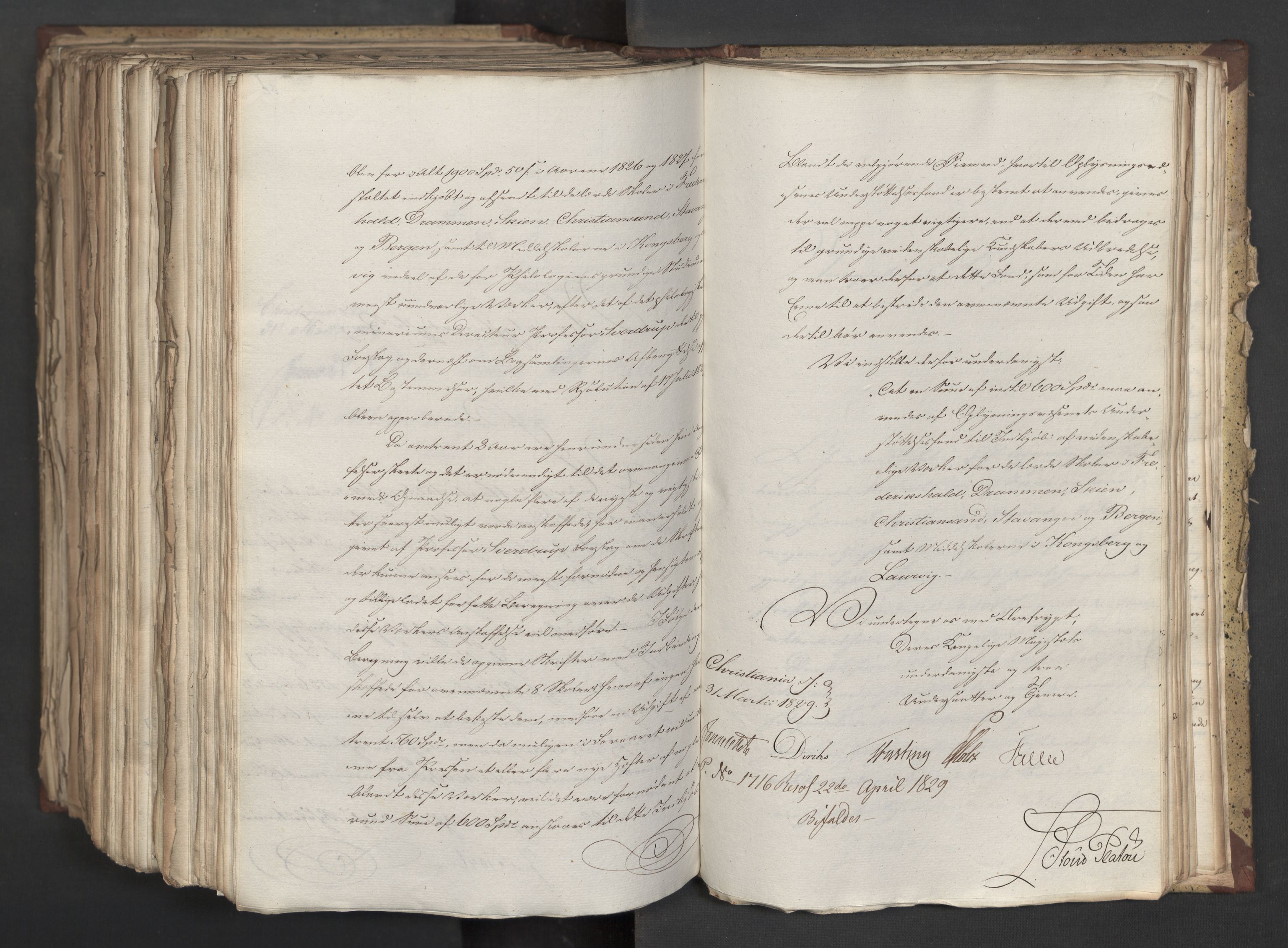 Statsrådsavdelingen i Stockholm, AV/RA-S-1003/D/Da/L0058: Regjeringsinnstillinger nr. 808-1073, 1829, p. 714