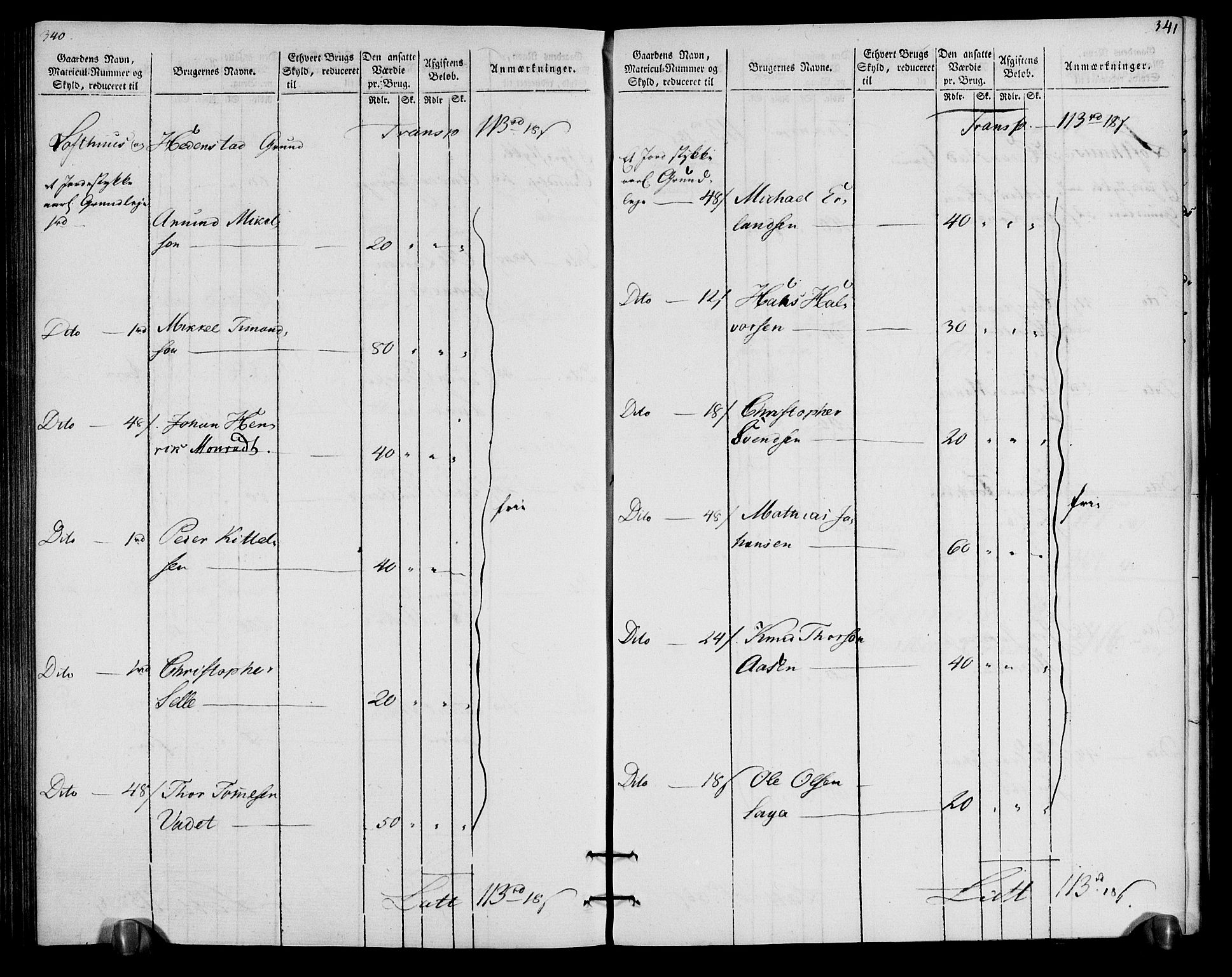 Rentekammeret inntil 1814, Realistisk ordnet avdeling, AV/RA-EA-4070/N/Ne/Nea/L0057a: Numedal og Sandsvær fogderi. Oppebørselsregister for fogderiets landdistrikter, 1803-1804, p. 174