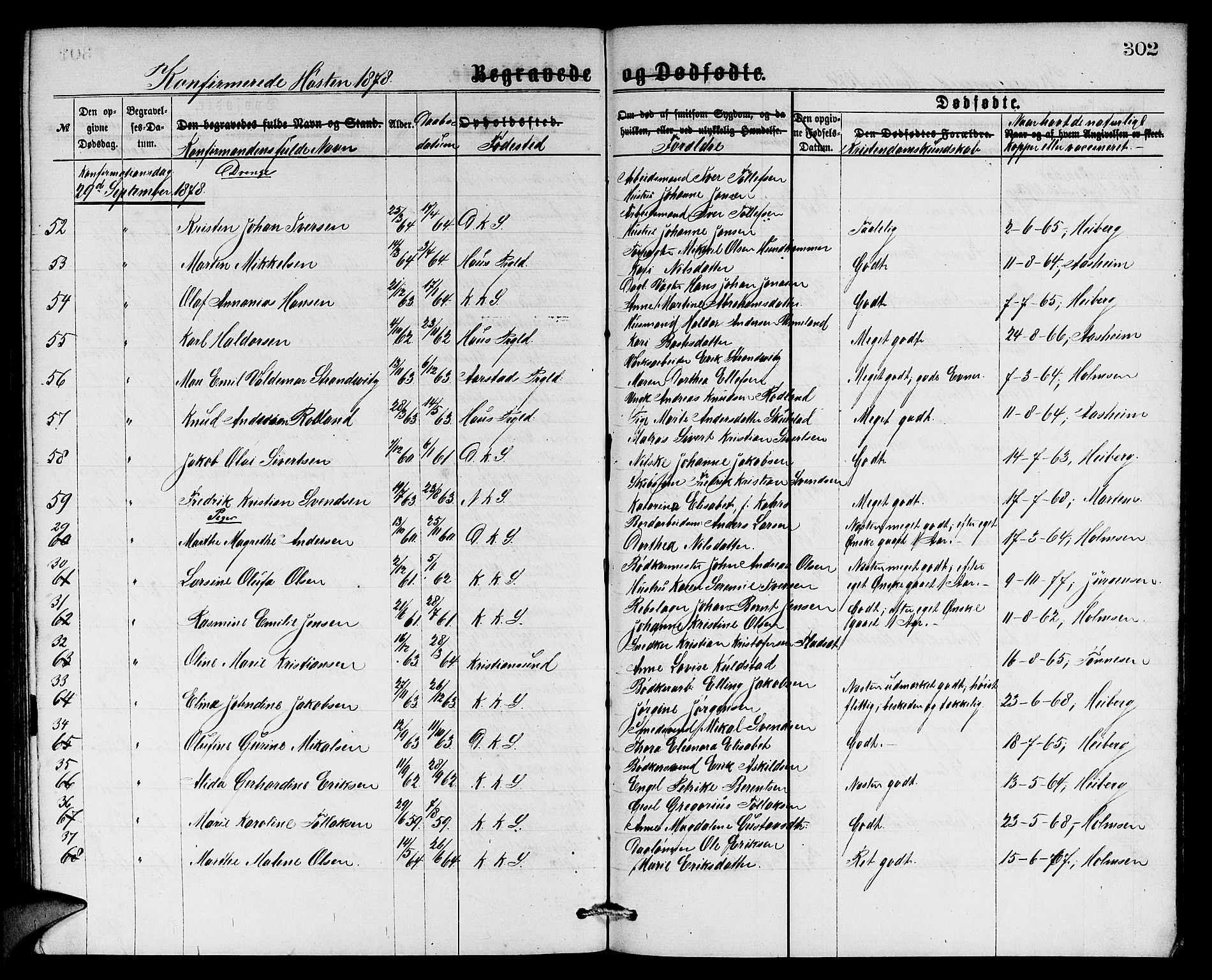 Sandviken Sokneprestembete, SAB/A-77601/H/Hb: Parish register (copy) no. A 1, 1867-1879, p. 302