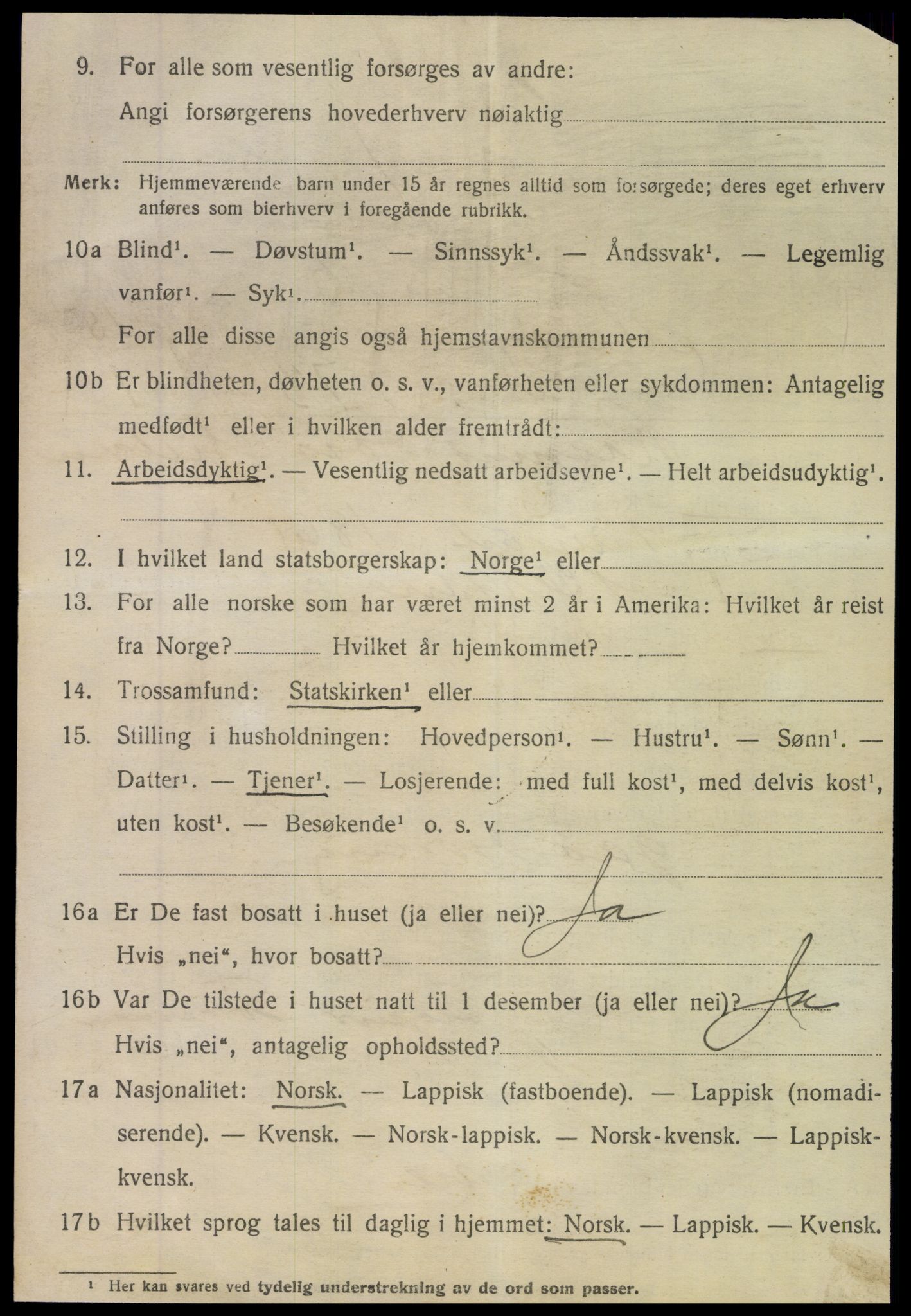 SAT, 1920 census for Meløy, 1920, p. 10270