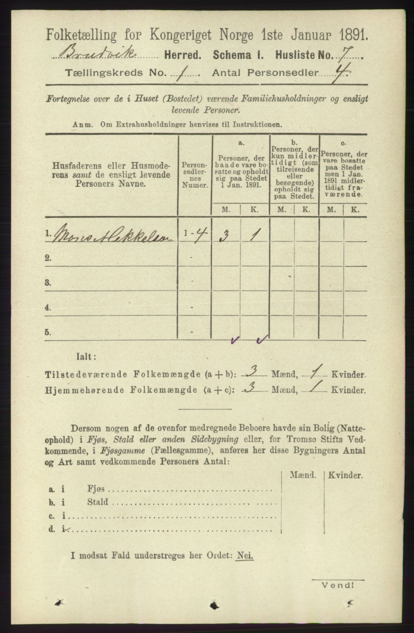 RA, 1891 census for 1251 Bruvik, 1891, p. 35