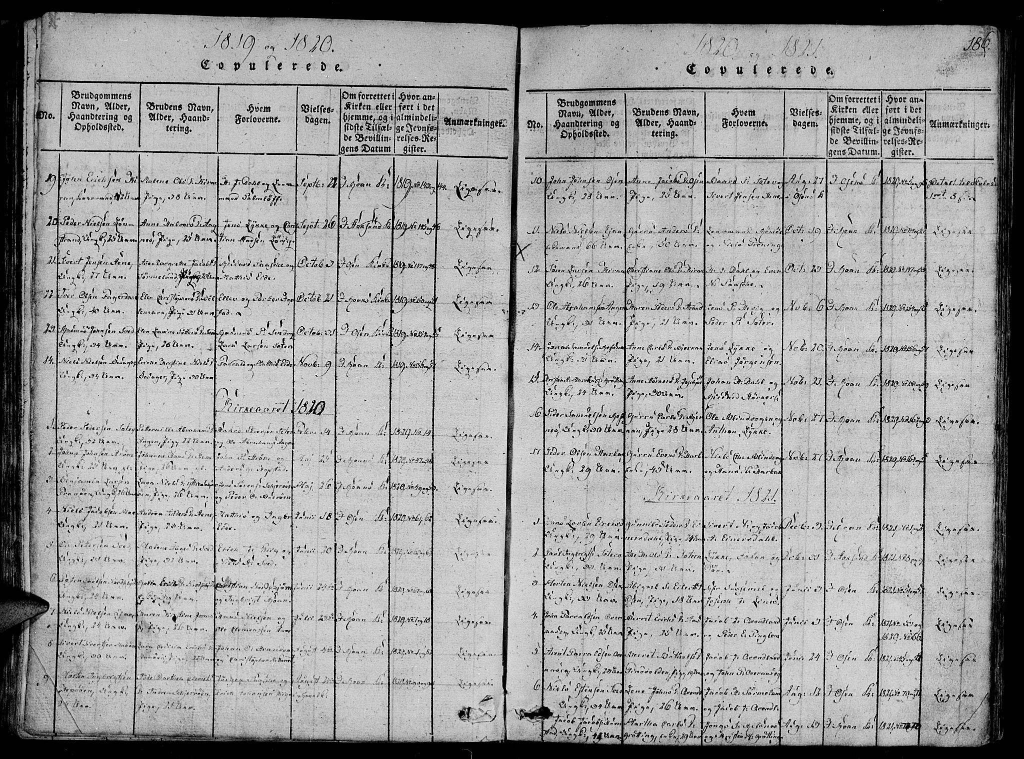 Ministerialprotokoller, klokkerbøker og fødselsregistre - Sør-Trøndelag, SAT/A-1456/657/L0702: Parish register (official) no. 657A03, 1818-1831, p. 186