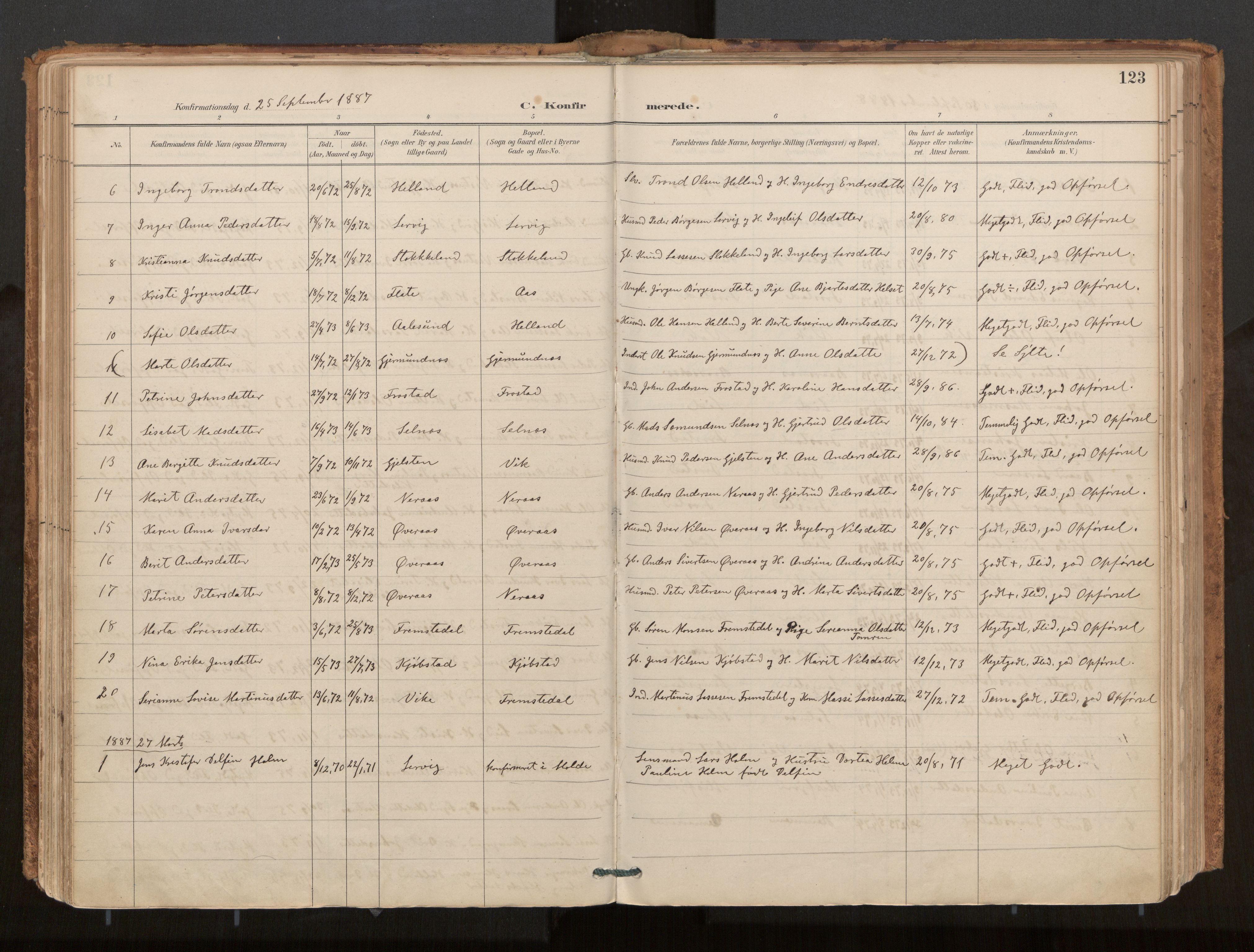 Ministerialprotokoller, klokkerbøker og fødselsregistre - Møre og Romsdal, AV/SAT-A-1454/539/L0531: Parish register (official) no. 539A04, 1887-1913, p. 123