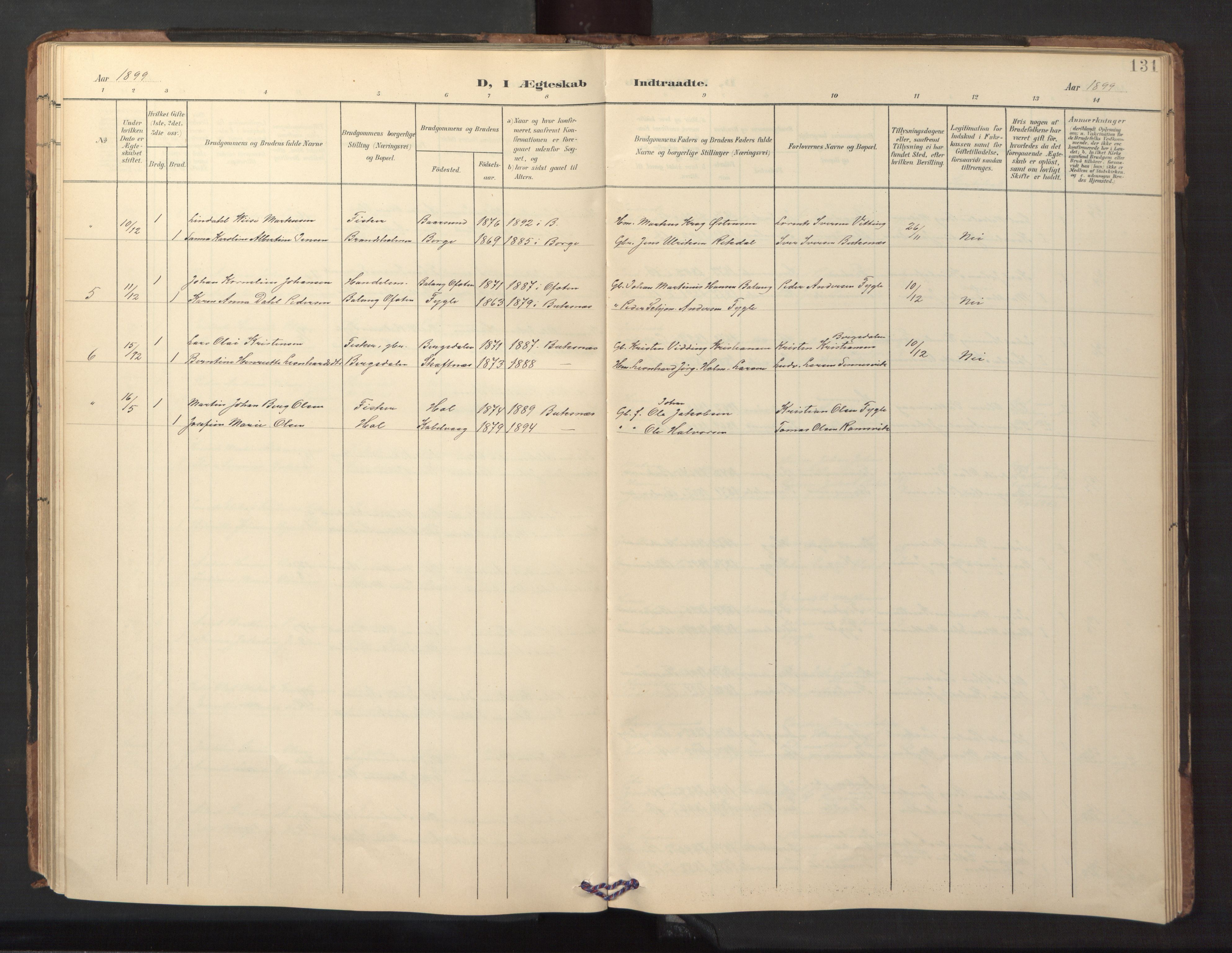 Ministerialprotokoller, klokkerbøker og fødselsregistre - Nordland, AV/SAT-A-1459/882/L1185: Parish register (copy) no. 882C03, 1898-1910, p. 131