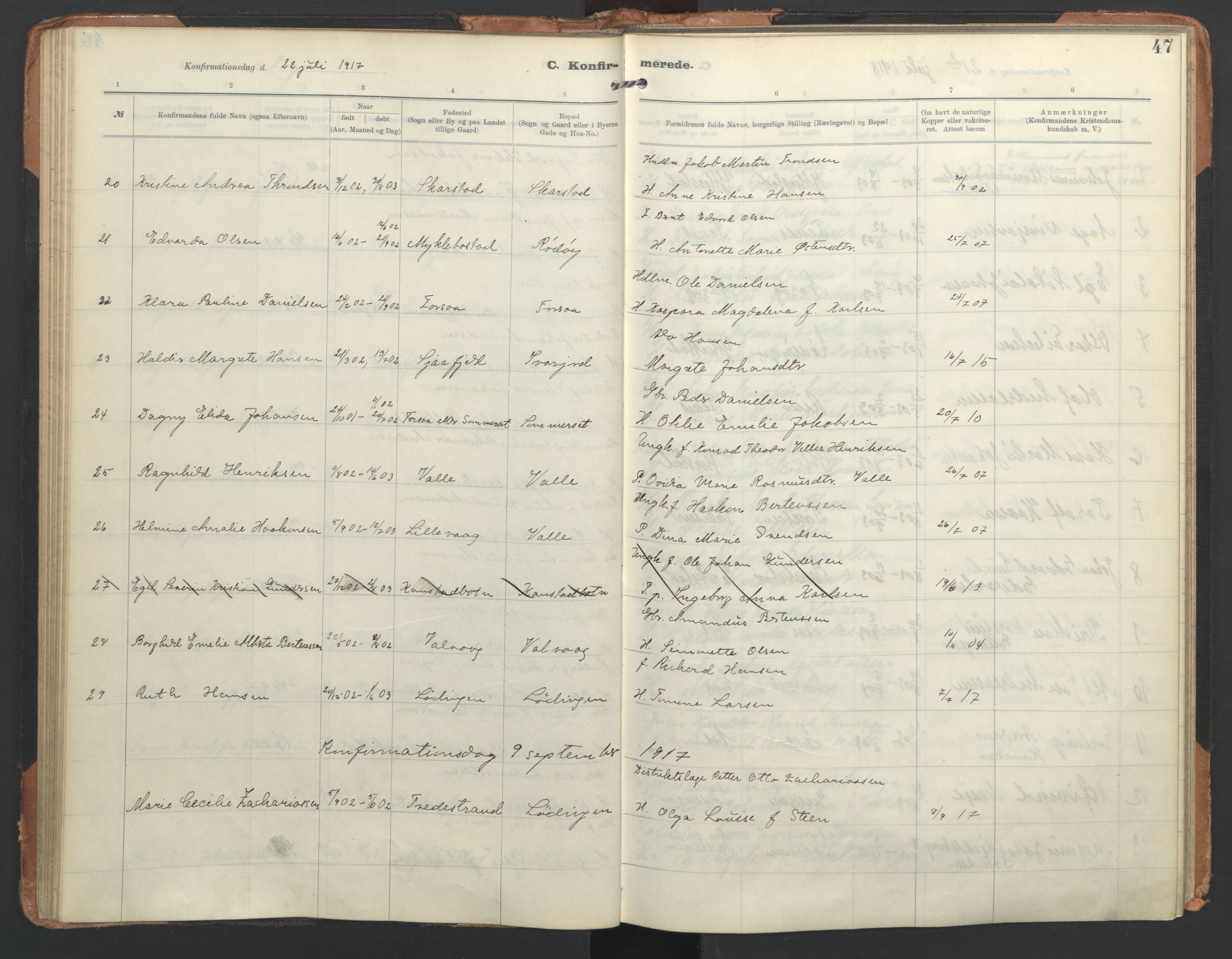 Ministerialprotokoller, klokkerbøker og fødselsregistre - Nordland, AV/SAT-A-1459/872/L1042: Parish register (official) no. 872A17, 1910-1937, p. 47