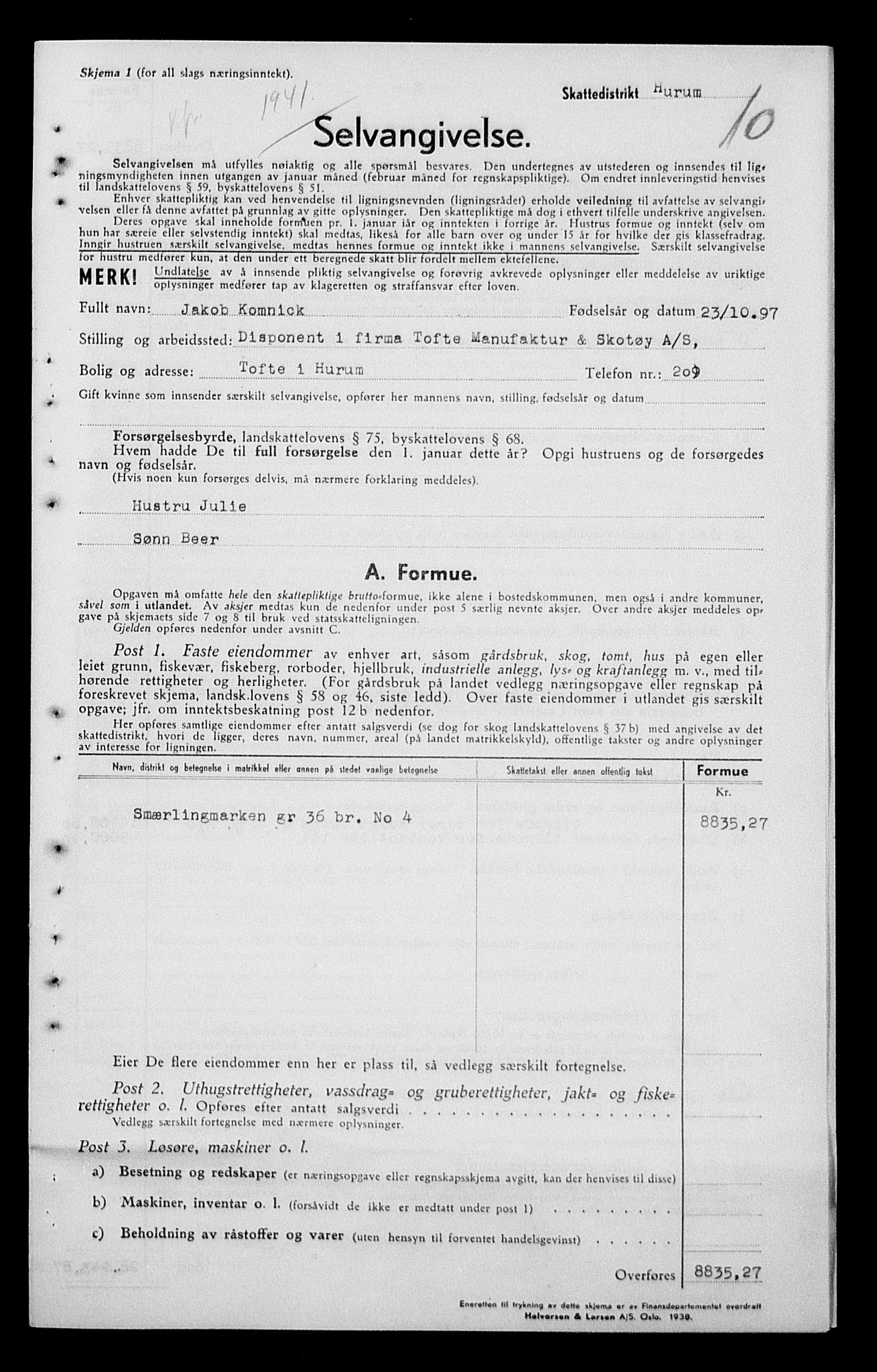 Justisdepartementet, Tilbakeføringskontoret for inndratte formuer, AV/RA-S-1564/H/Hc/Hcd/L1002: --, 1945-1947, p. 77