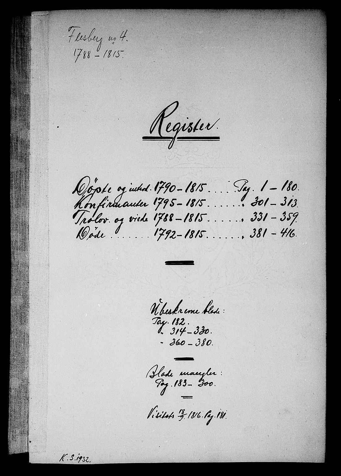 Flesberg kirkebøker, AV/SAKO-A-18/F/Fa/L0004: Parish register (official) no. I 4, 1788-1815