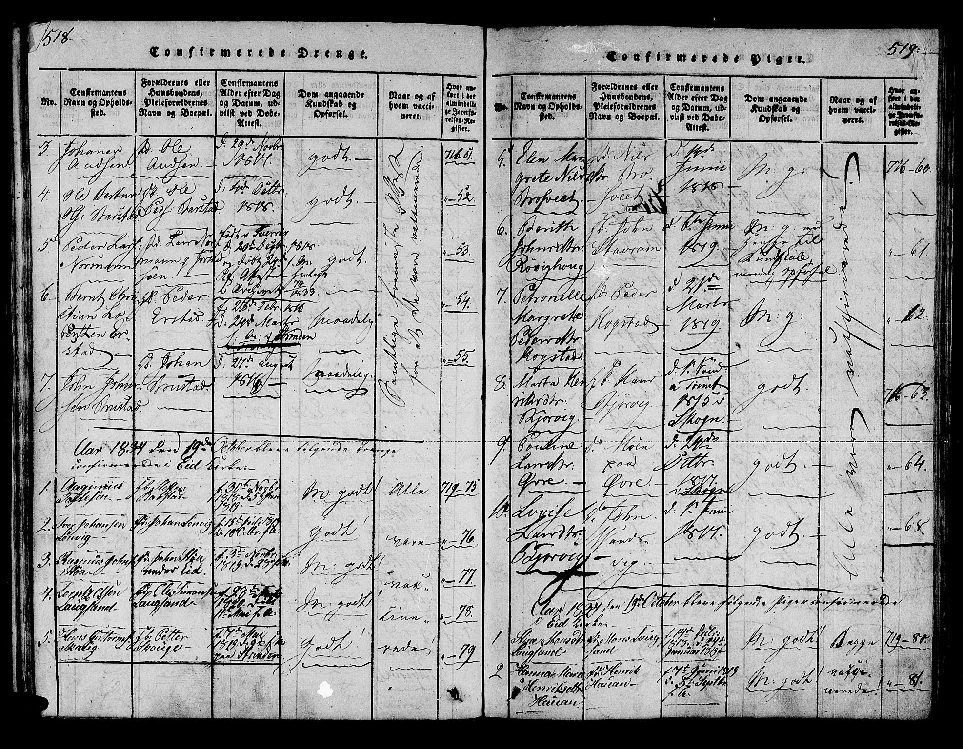 Ministerialprotokoller, klokkerbøker og fødselsregistre - Nord-Trøndelag, SAT/A-1458/722/L0217: Parish register (official) no. 722A04, 1817-1842, p. 518-519