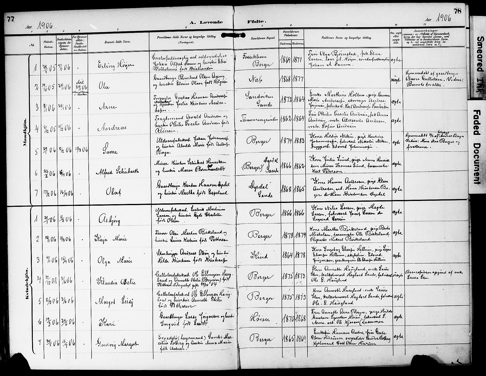 Strømm kirkebøker, AV/SAKO-A-322/G/Ga/L0004: Parish register (copy) no. I 4, 1897-1927, p. 77-78