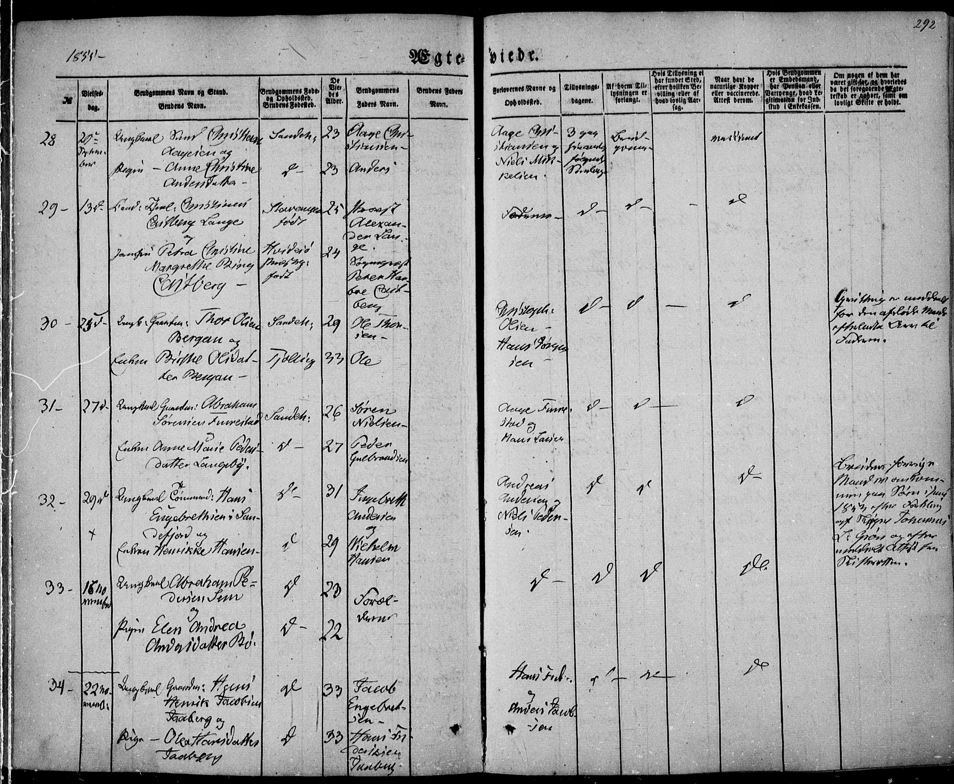 Sandar kirkebøker, SAKO/A-243/F/Fa/L0007: Parish register (official) no. 7, 1855-1861, p. 292
