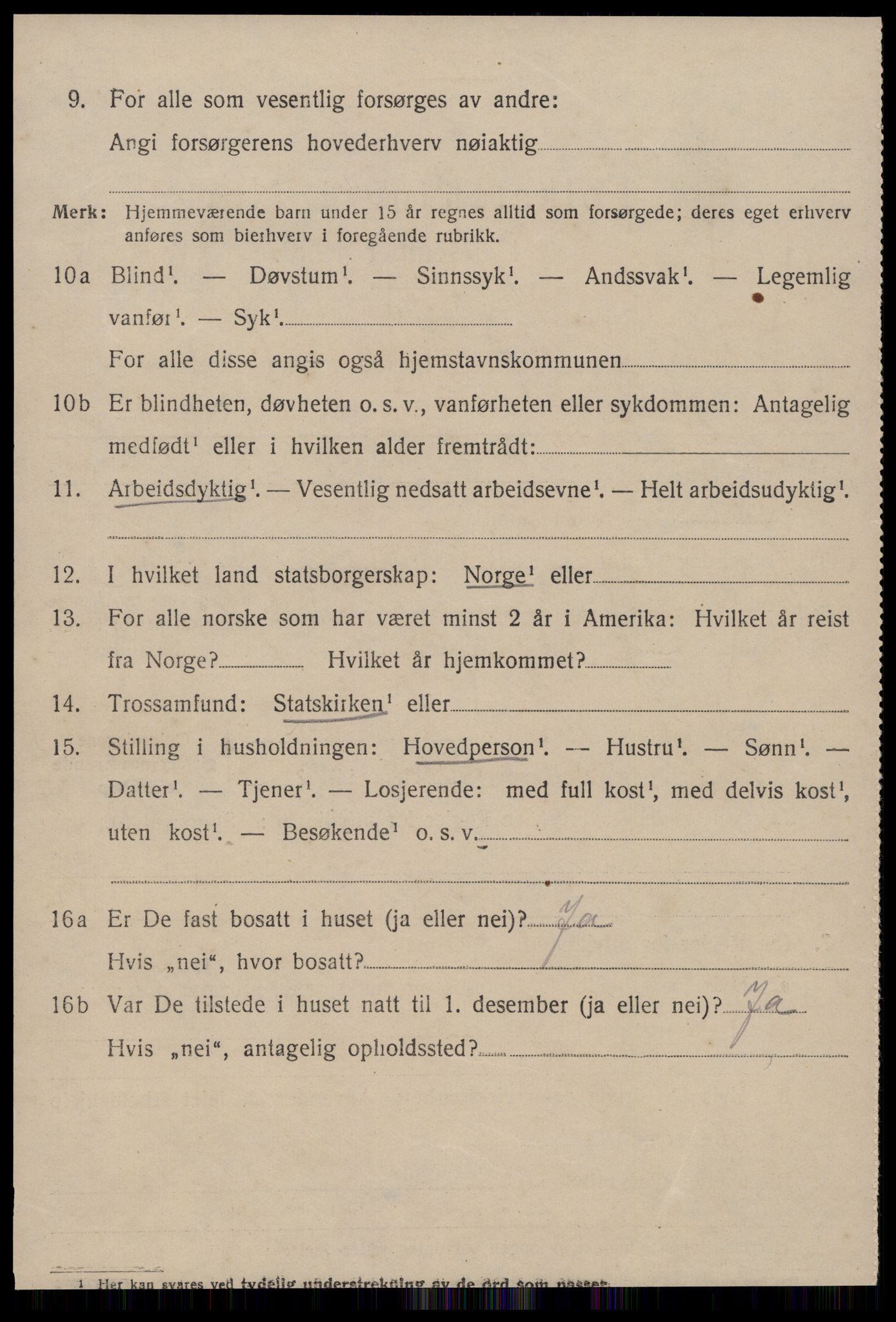 SAT, 1920 census for Sandøy, 1920, p. 2003