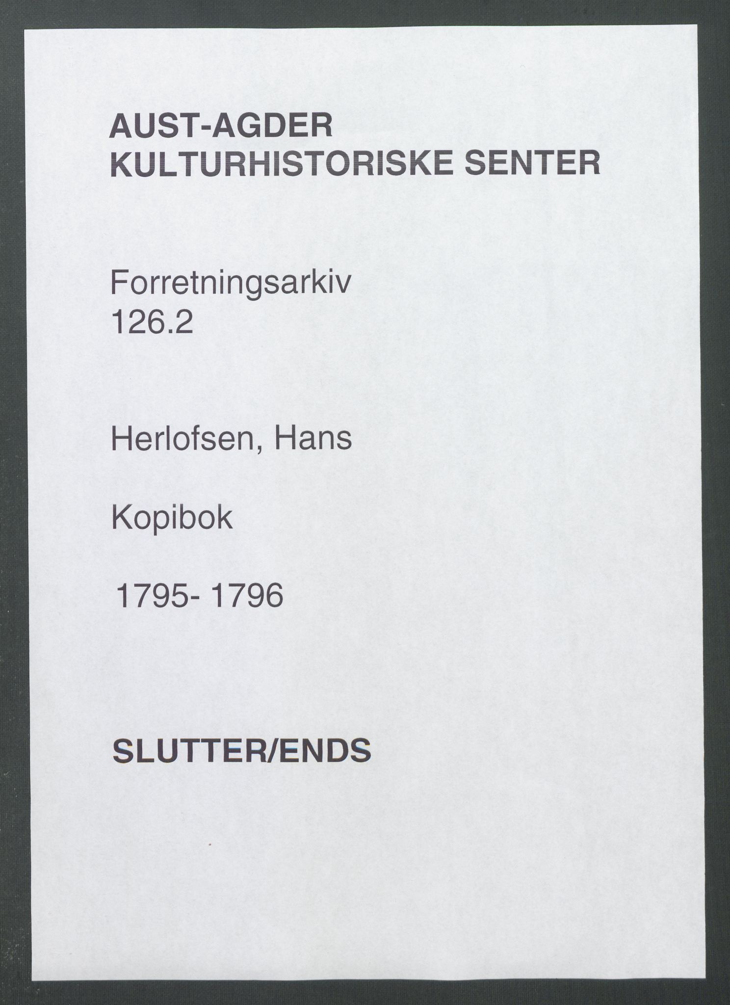Samling av forretningsarkiv. A-Å, AAKS/PA-1060/F/Fa/L0126/0001: Herlofson,Hans / Herlofson,Hans. Kopibok, 1795-1796, p. 193