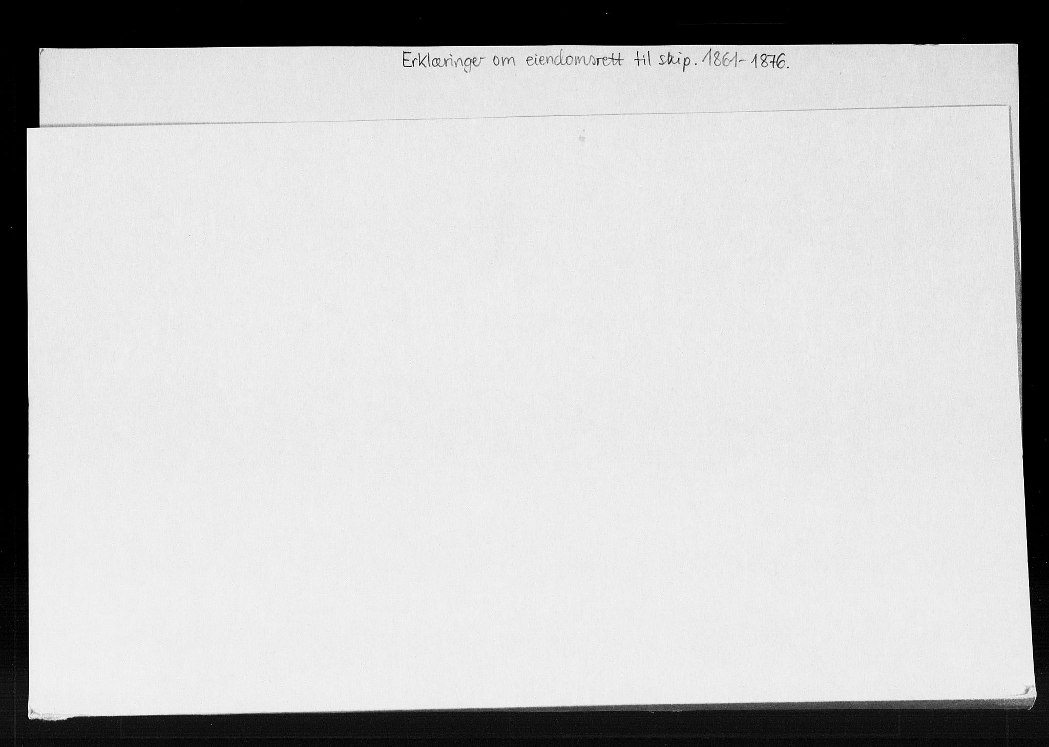 Risør tollsted, SAK/1351-0010/H/Ha/L0320: Skipsregisteret. Journalsaker, 1861-1957, p. 2