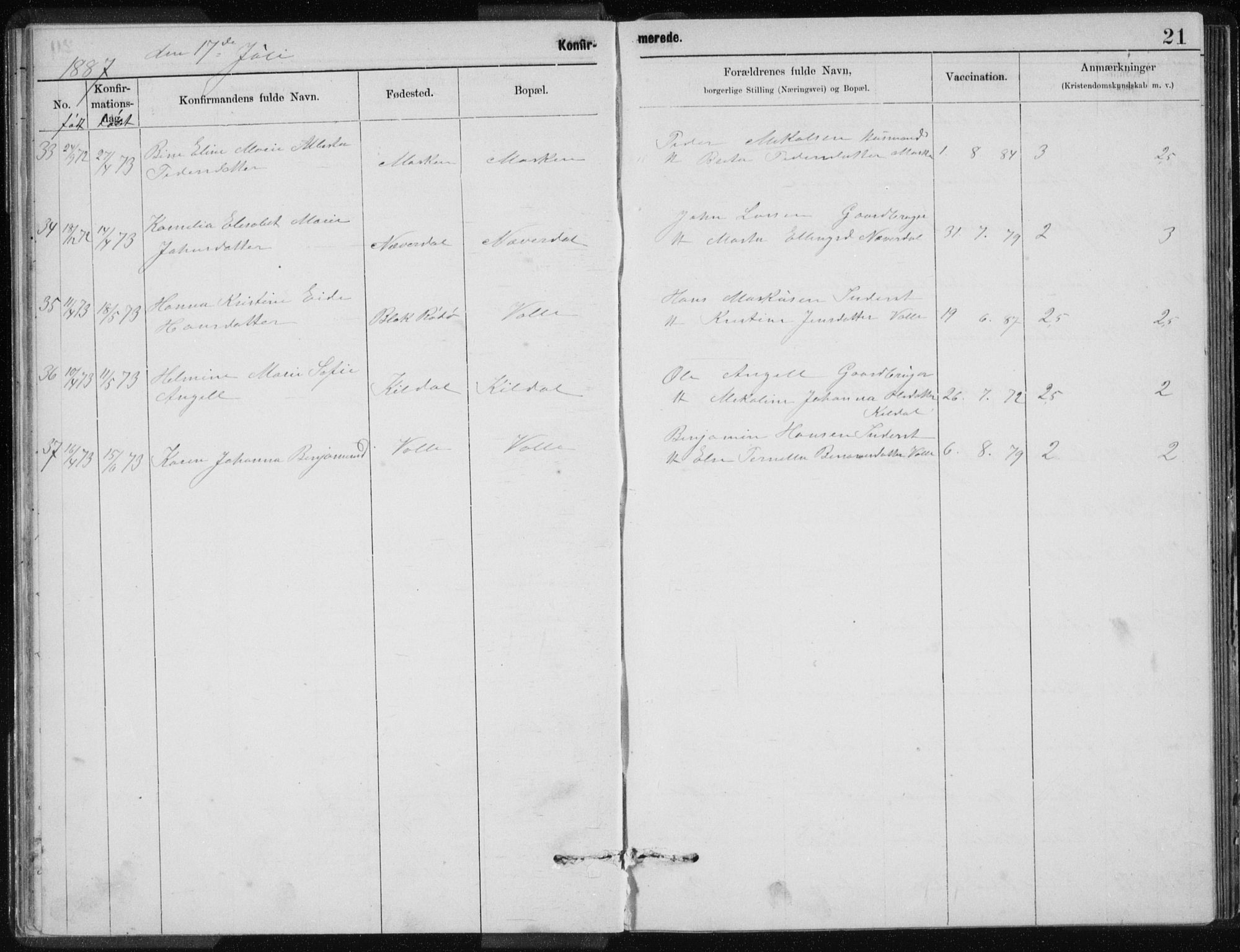 Ministerialprotokoller, klokkerbøker og fødselsregistre - Nordland, SAT/A-1459/843/L0637: Parish register (copy) no. 843C06, 1884-1908, p. 21