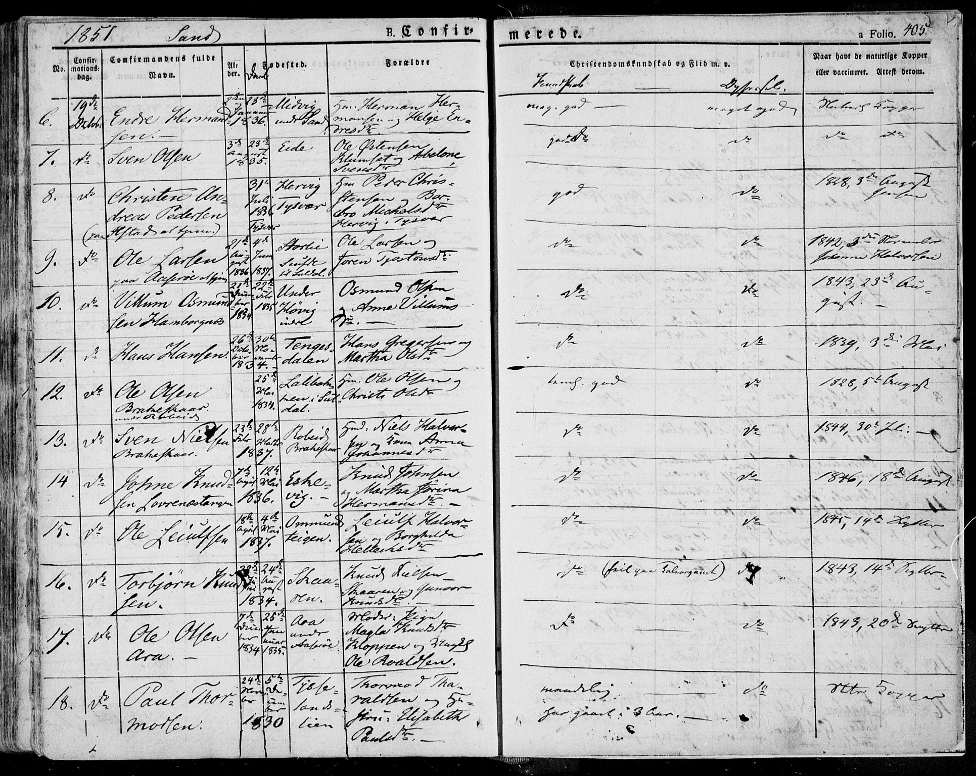 Jelsa sokneprestkontor, AV/SAST-A-101842/01/IV: Parish register (official) no. A 6.1, 1828-1853, p. 405