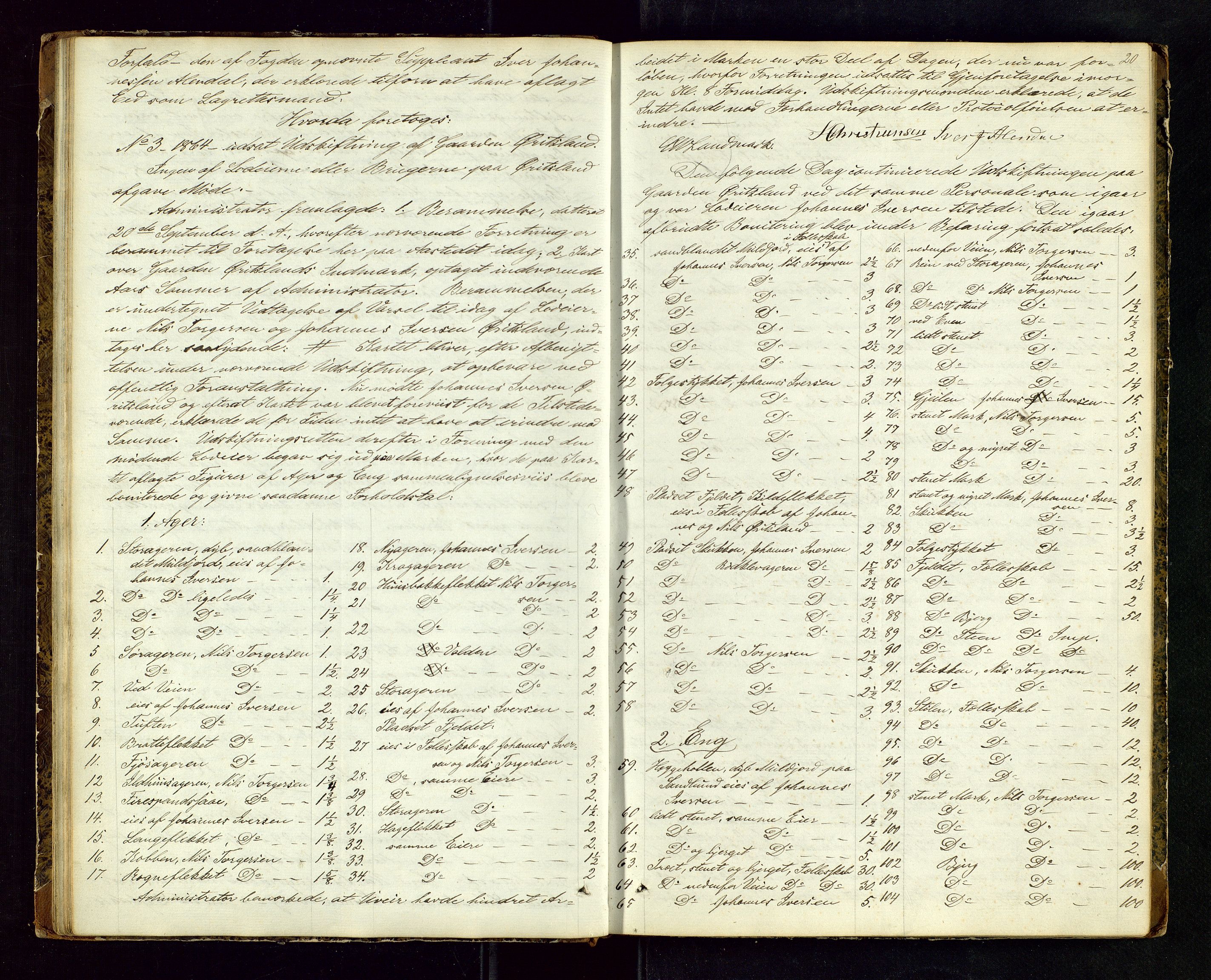 Rogaland jordskifterett, AV/SAST-A-102426/Oa/L0029: Forhandlingsprotokoll, 1863-1866, p. 20