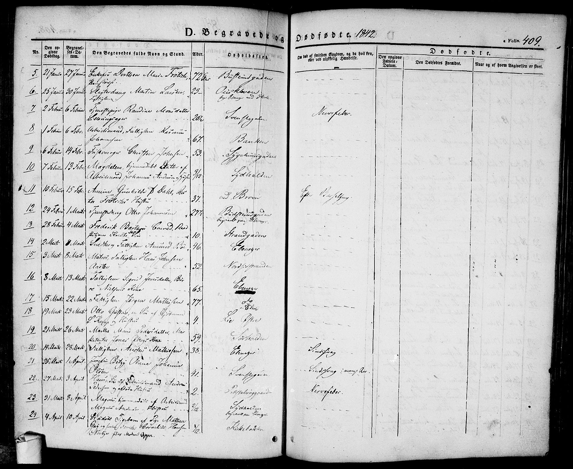 Halden prestekontor Kirkebøker, SAO/A-10909/F/Fa/L0005: Parish register (official) no. I 5, 1834-1845, p. 409