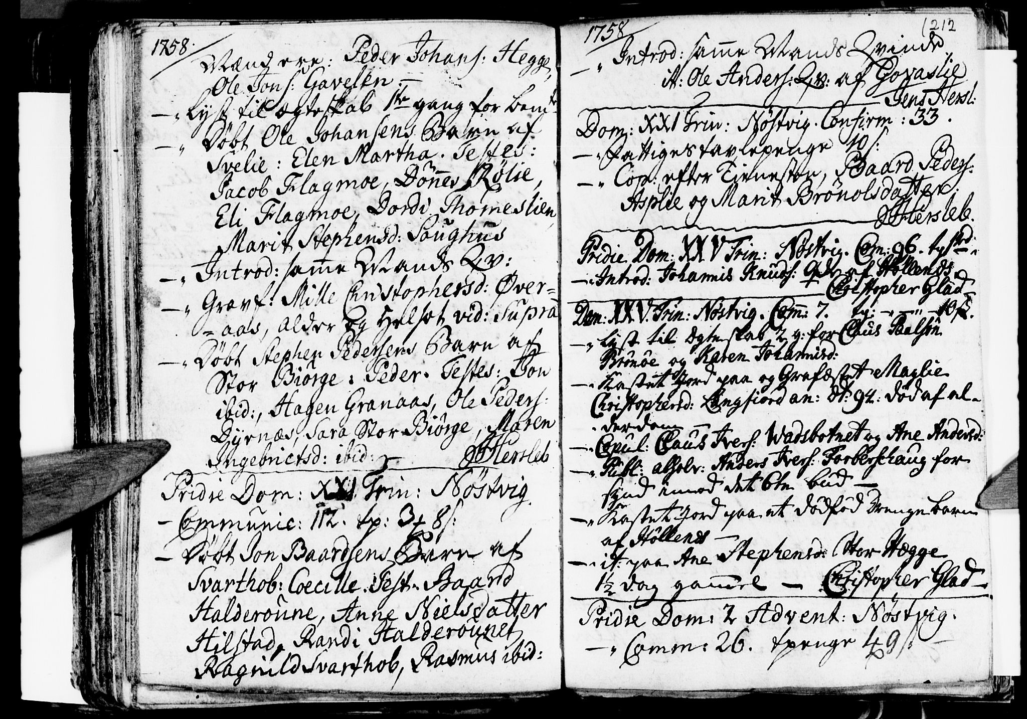 Ministerialprotokoller, klokkerbøker og fødselsregistre - Nordland, SAT/A-1459/814/L0221: Parish register (official) no. 814A02, 1718-1762, p. 212