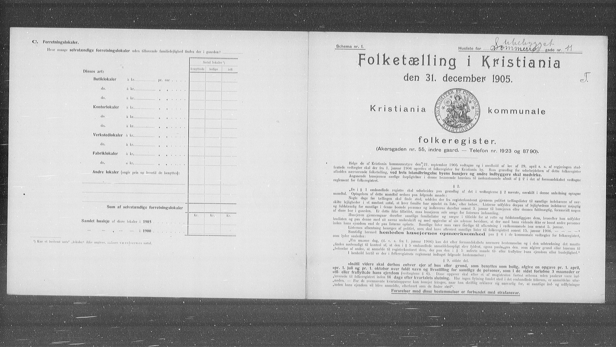 OBA, Municipal Census 1905 for Kristiania, 1905, p. 51747