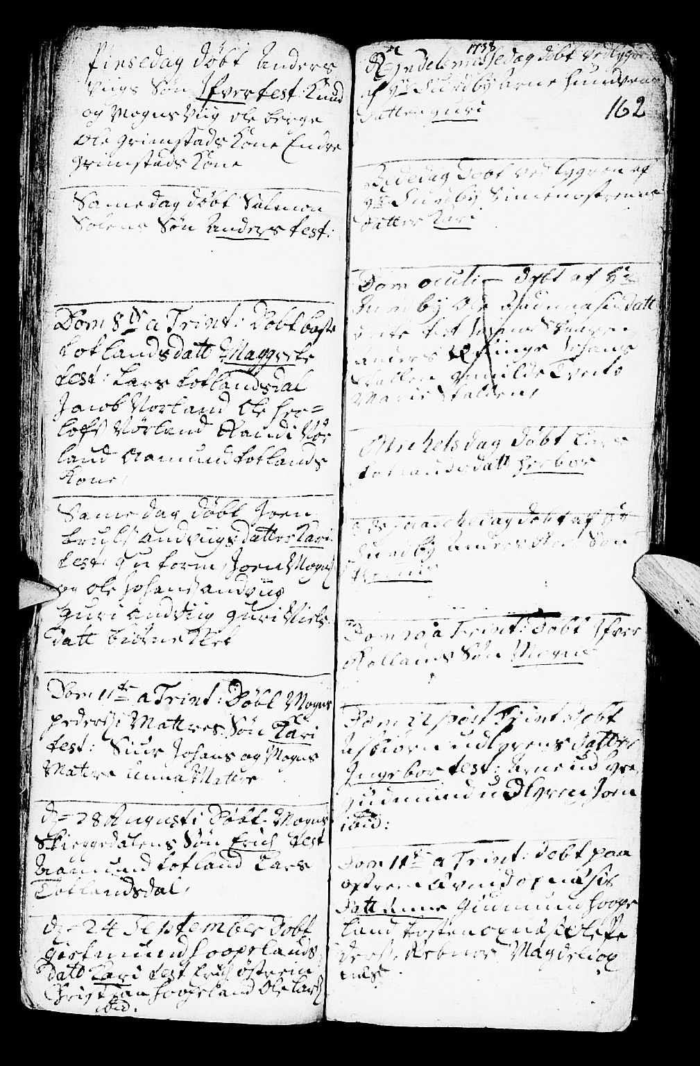 Lindås Sokneprestembete, SAB/A-76701/H/Haa: Parish register (official) no. A 1, 1699-1746, p. 162