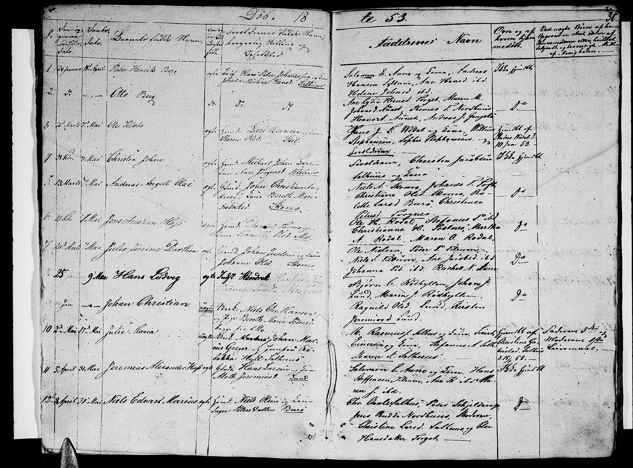 Ministerialprotokoller, klokkerbøker og fødselsregistre - Nordland, SAT/A-1459/813/L0211: Parish register (copy) no. 813C03, 1842-1863, p. 30