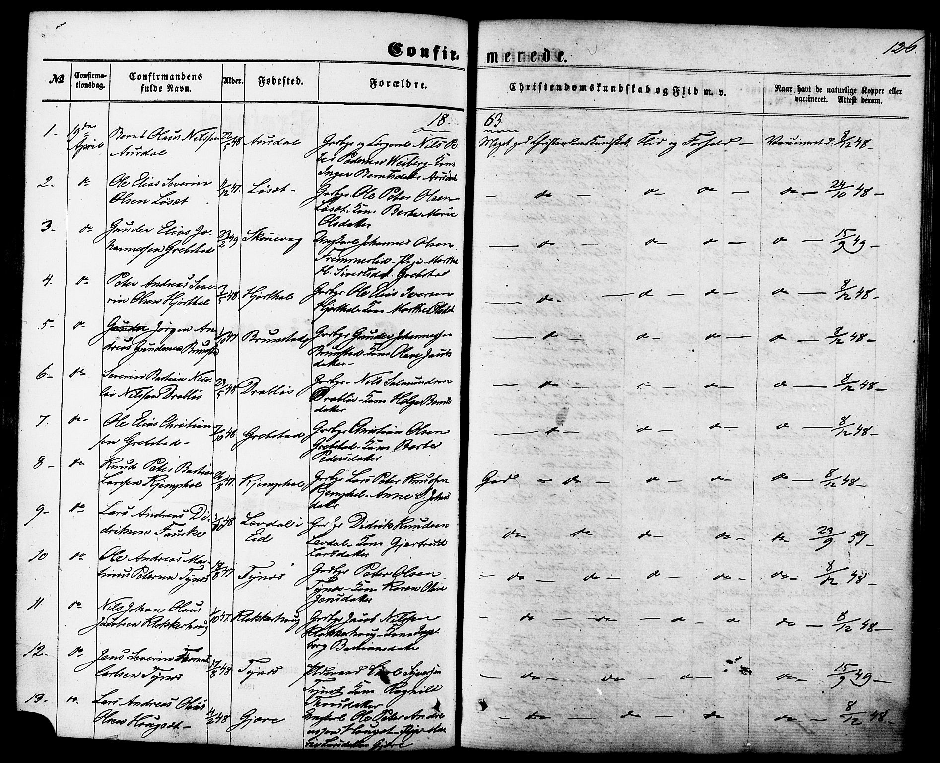 Ministerialprotokoller, klokkerbøker og fødselsregistre - Møre og Romsdal, SAT/A-1454/522/L0314: Parish register (official) no. 522A09, 1863-1877, p. 126