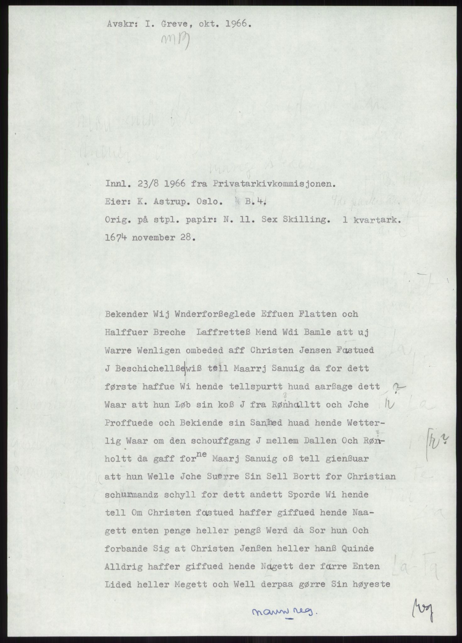 Samlinger til kildeutgivelse, Diplomavskriftsamlingen, AV/RA-EA-4053/H/Ha, p. 1336