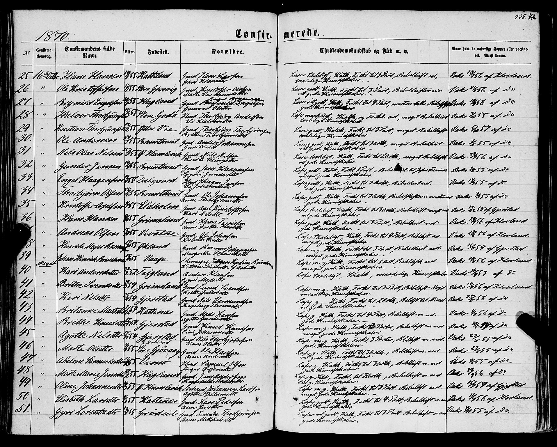 Tysnes sokneprestembete, SAB/A-78601/H/Haa: Parish register (official) no. A 11, 1860-1871, p. 235