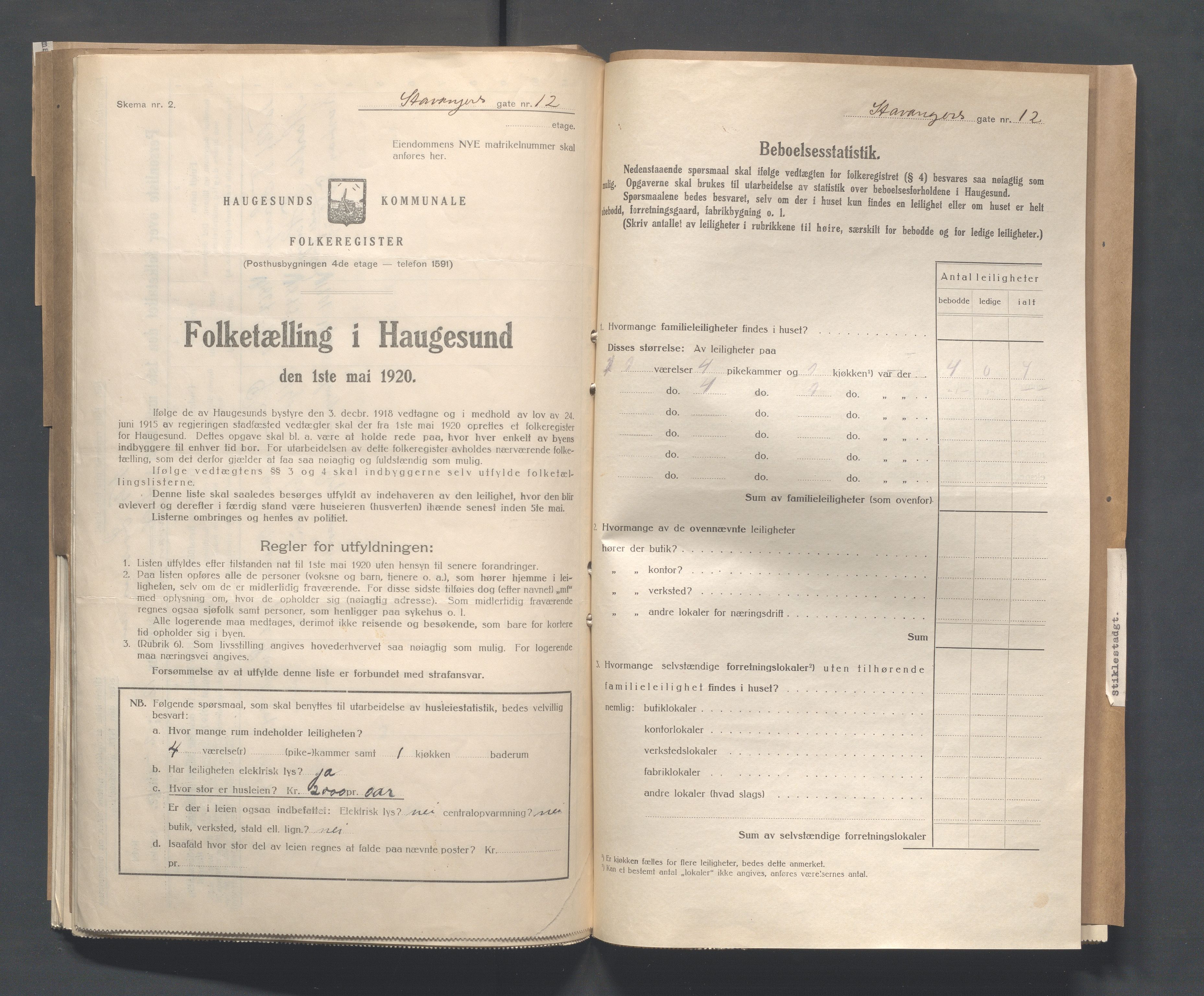 IKAR, Local census 1.5.1920 for Haugesund, 1920, p. 4089