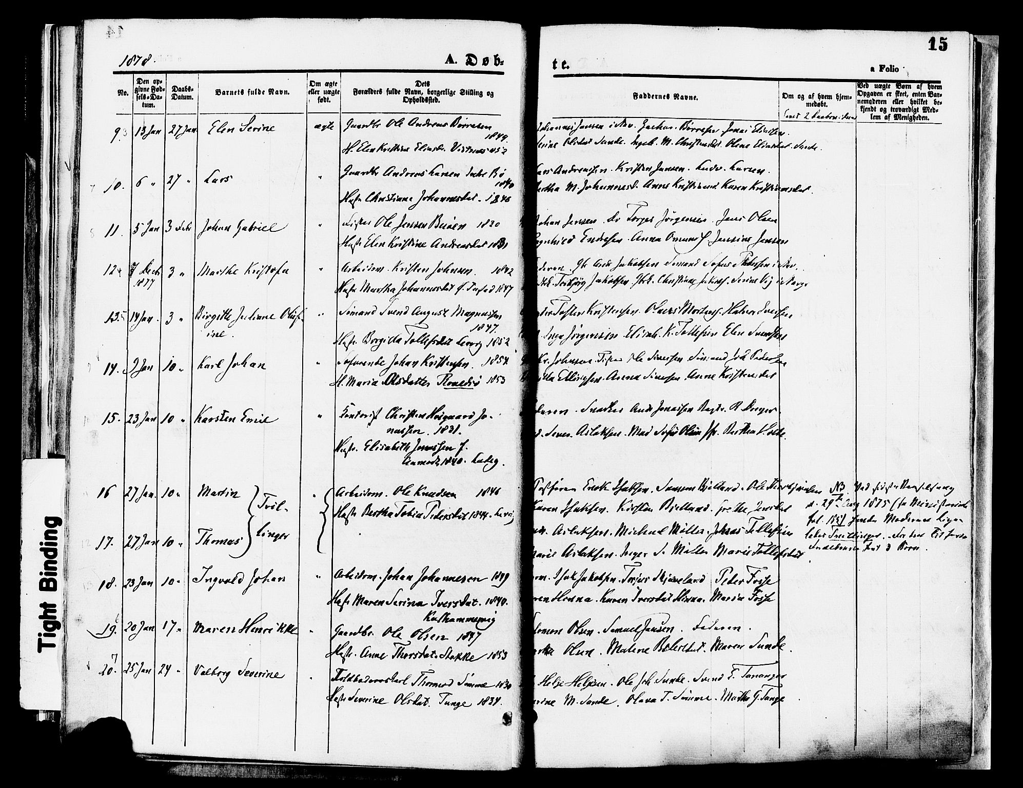 Hetland sokneprestkontor, SAST/A-101826/30/30BA/L0008: Parish register (official) no. A 8, 1877-1884, p. 15