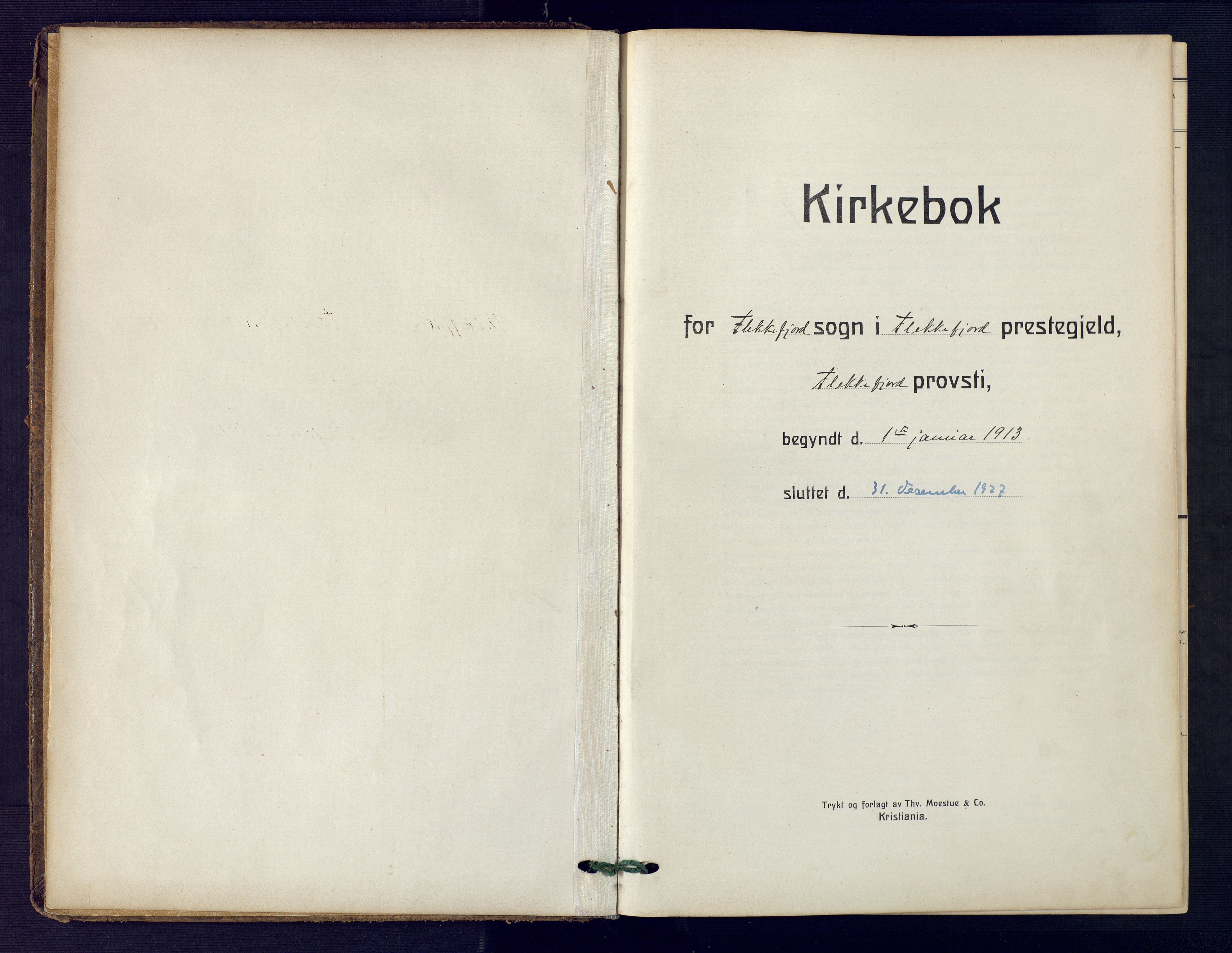 Flekkefjord sokneprestkontor, AV/SAK-1111-0012/F/Fa/Faa/L0003: Parish register (official) no. A 3, 1913-1928