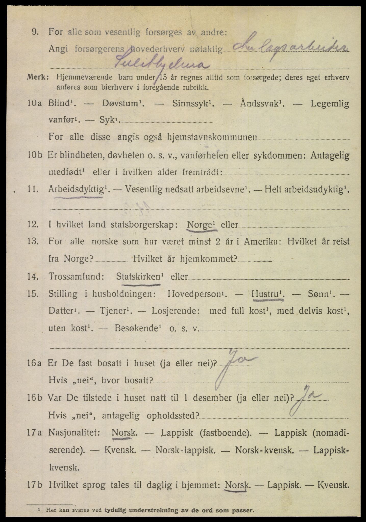 SAT, 1920 census for Leiranger, 1920, p. 1316