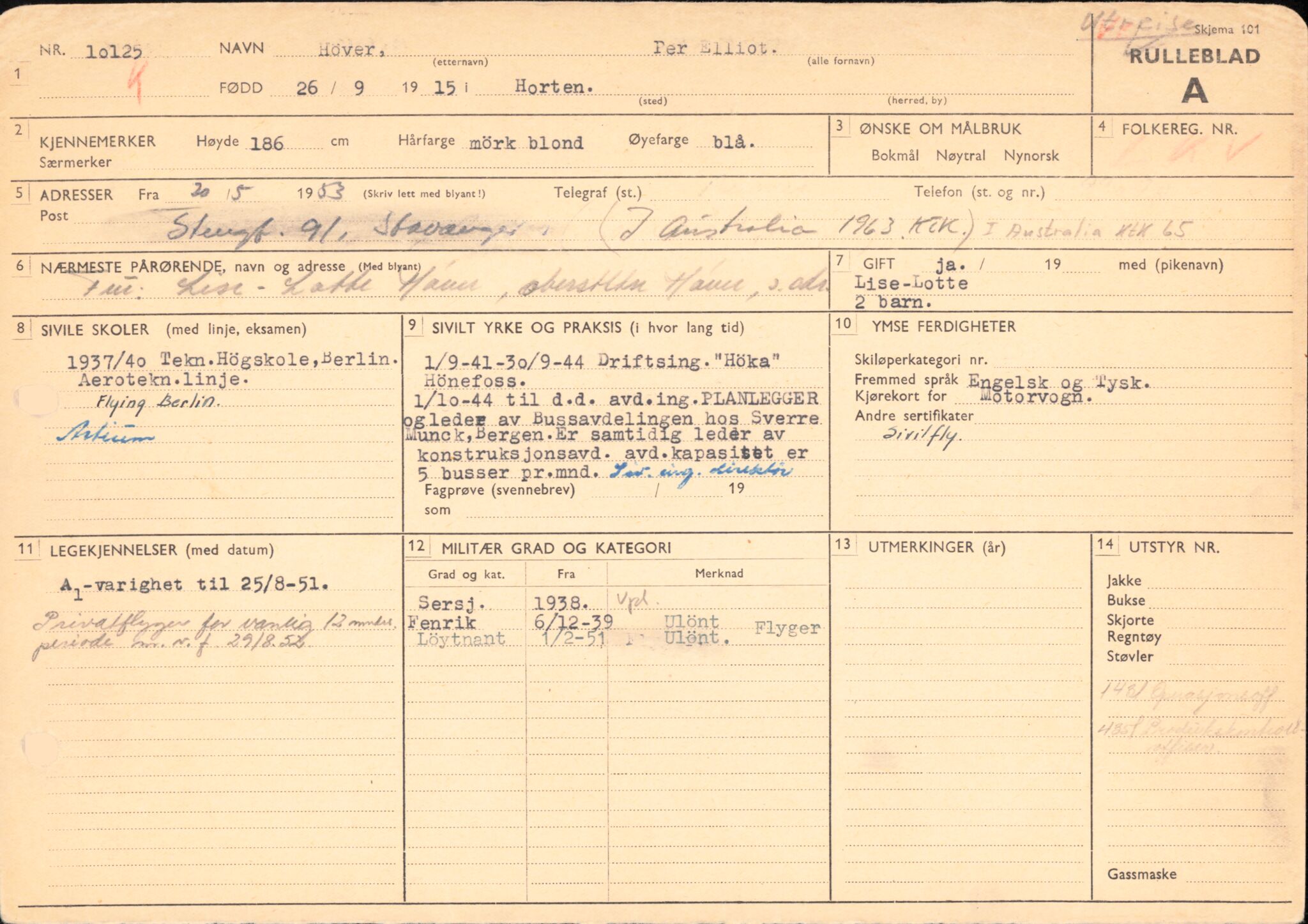 Forsvaret, Forsvarets overkommando/Luftforsvarsstaben, RA/RAFA-4079/P/Pa/L0041: Personellpapirer, 1915, p. 36