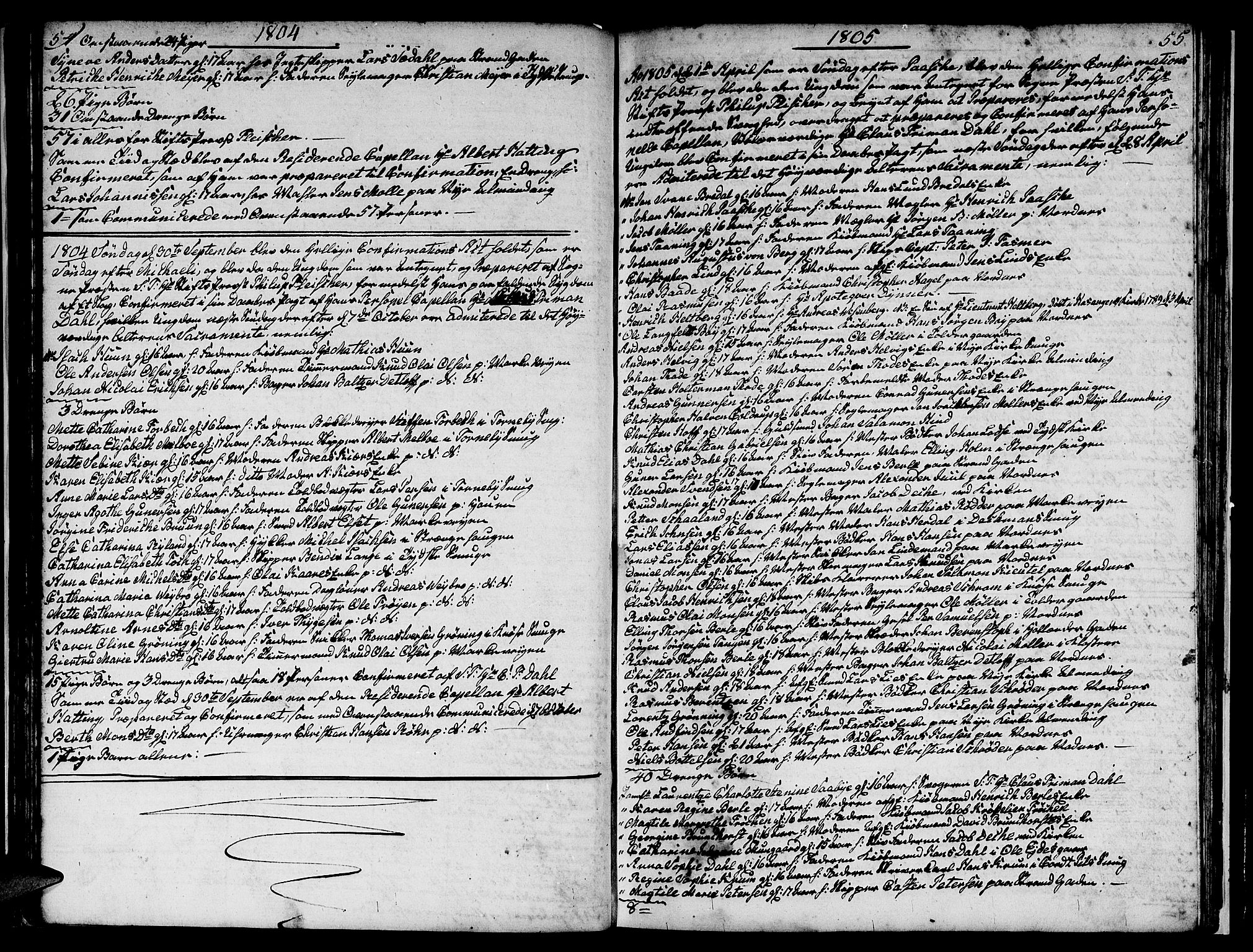 Nykirken Sokneprestembete, AV/SAB-A-77101/H/Hab: Parish register (copy) no. A 1, 1770-1821, p. 54-55