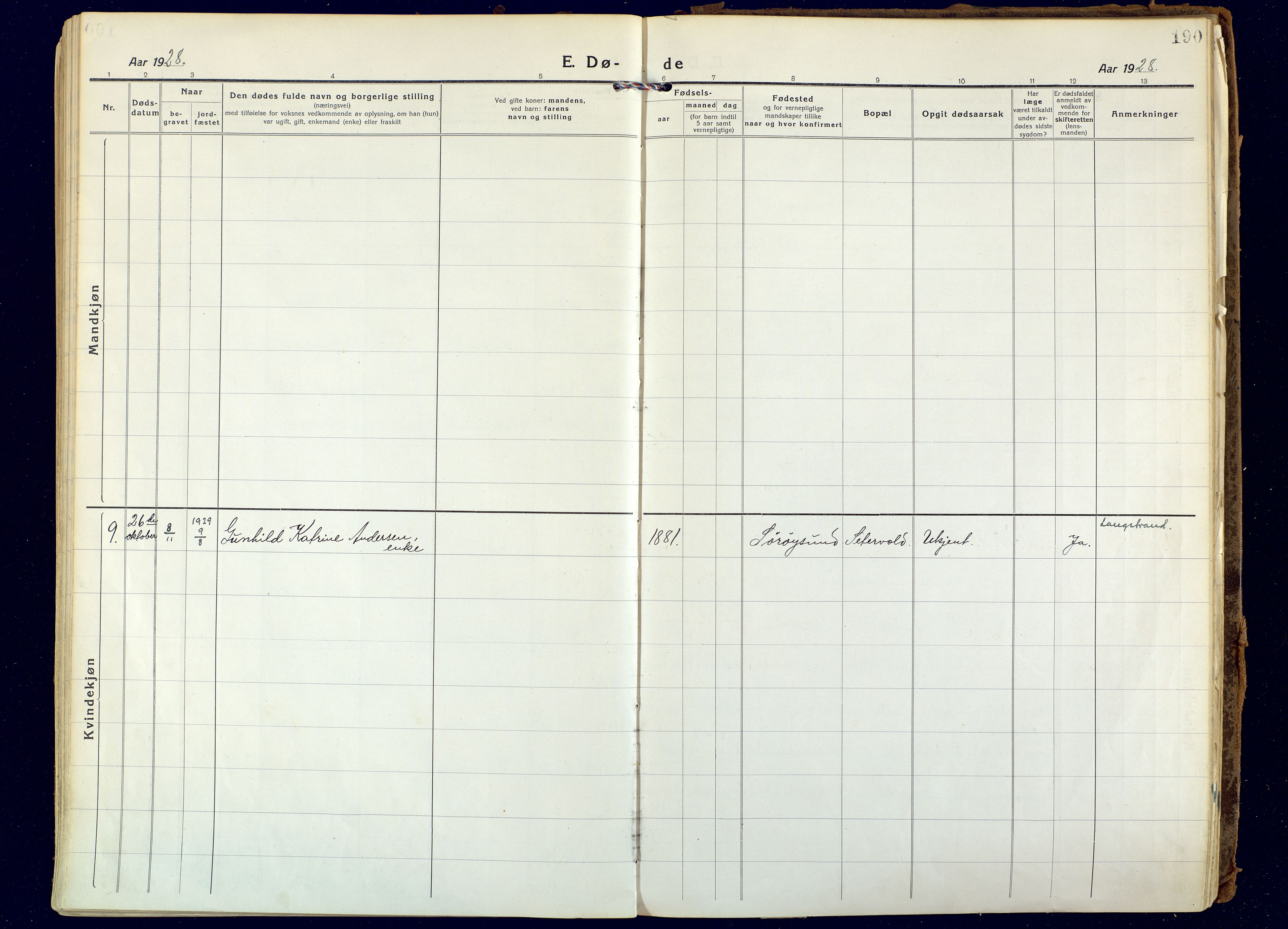 Hammerfest sokneprestkontor, SATØ/S-1347: Parish register (official) no. 18, 1918-1933, p. 190