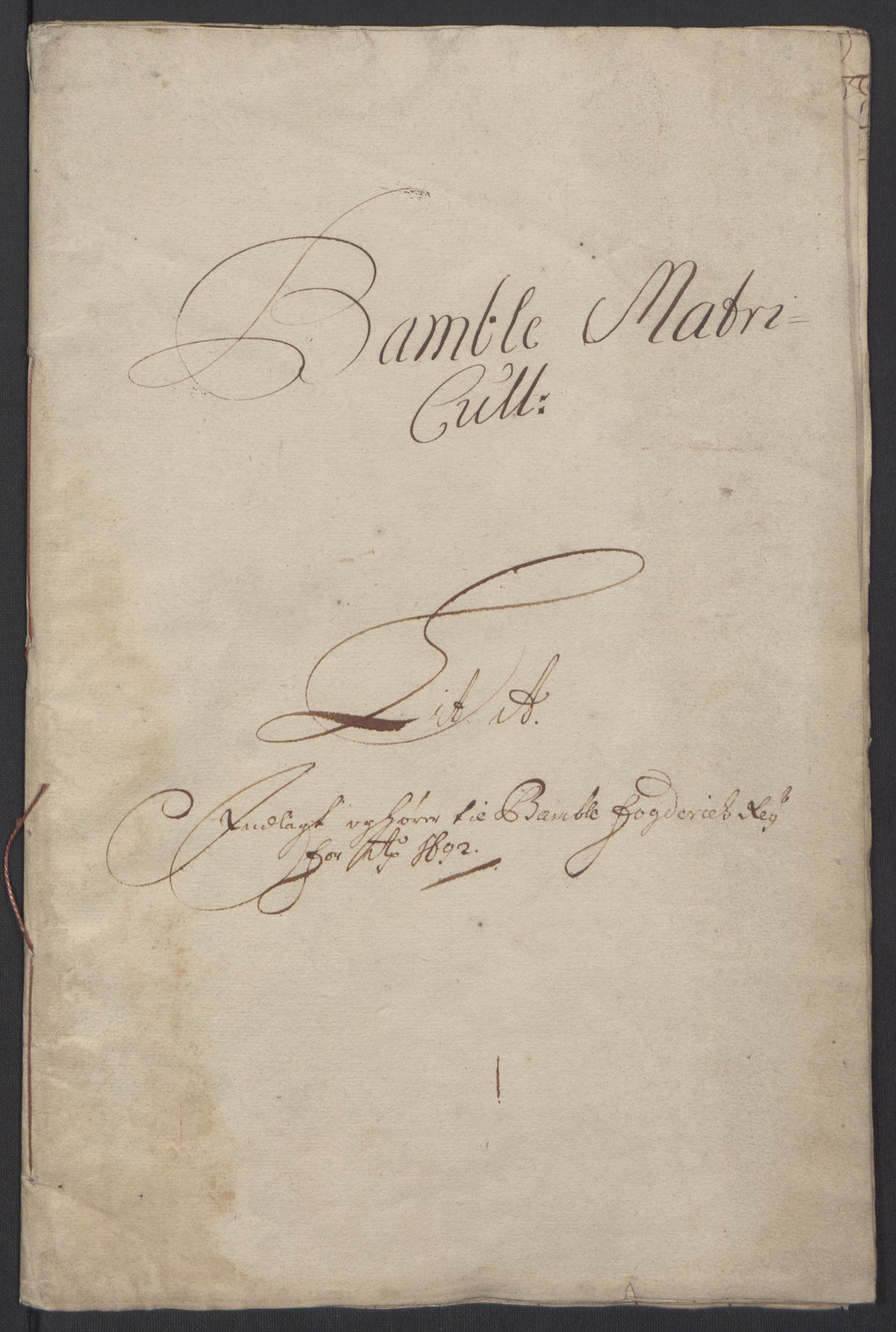 Rentekammeret inntil 1814, Reviderte regnskaper, Fogderegnskap, AV/RA-EA-4092/R34/L2052: Fogderegnskap Bamble, 1692-1693, p. 9