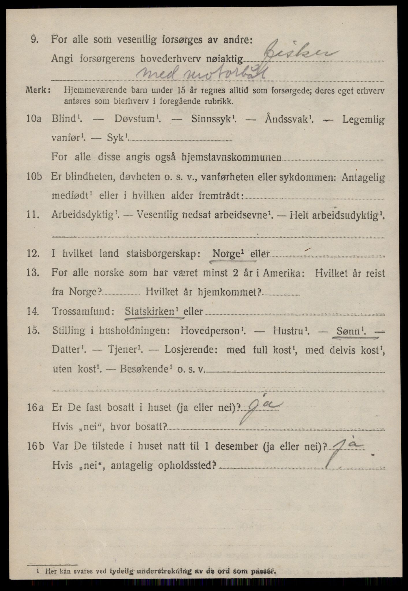 SAT, 1920 census for Vatne, 1920, p. 1805