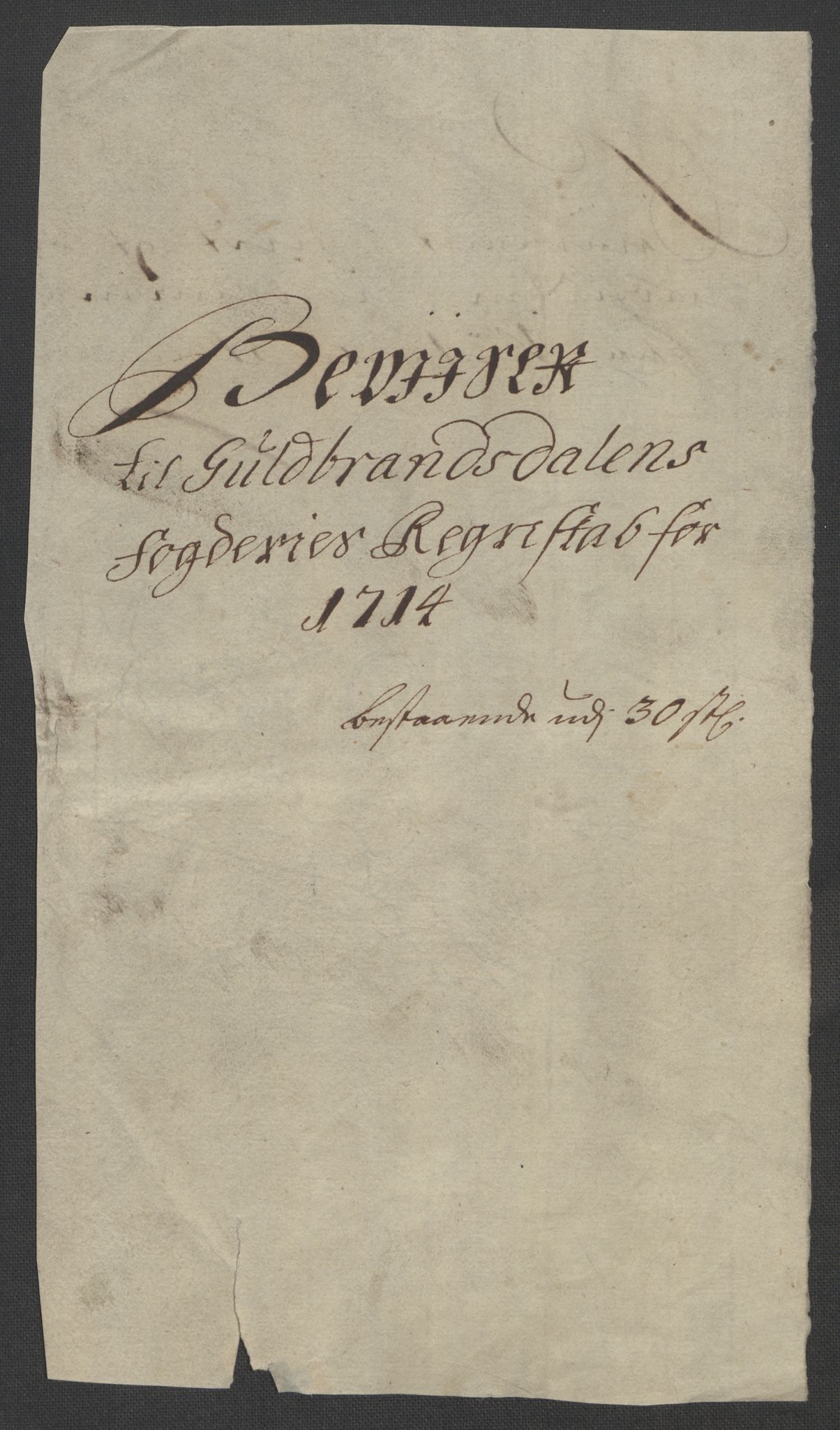 Rentekammeret inntil 1814, Reviderte regnskaper, Fogderegnskap, AV/RA-EA-4092/R17/L1183: Fogderegnskap Gudbrandsdal, 1714, p. 10