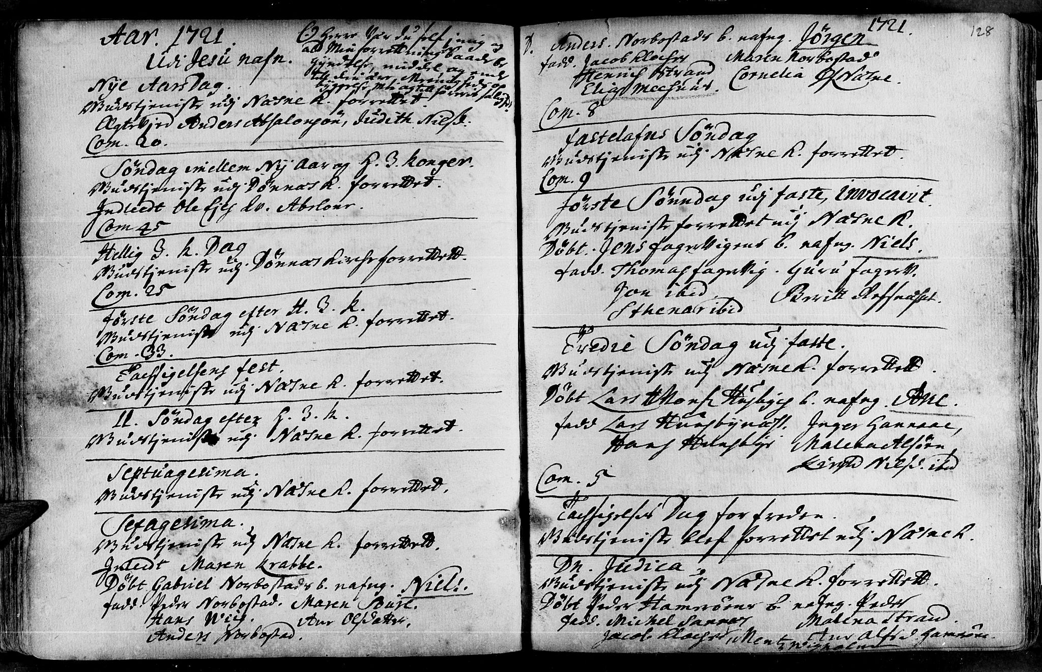 Ministerialprotokoller, klokkerbøker og fødselsregistre - Nordland, SAT/A-1459/838/L0542: Parish register (official) no. 838A01, 1704-1737, p. 128