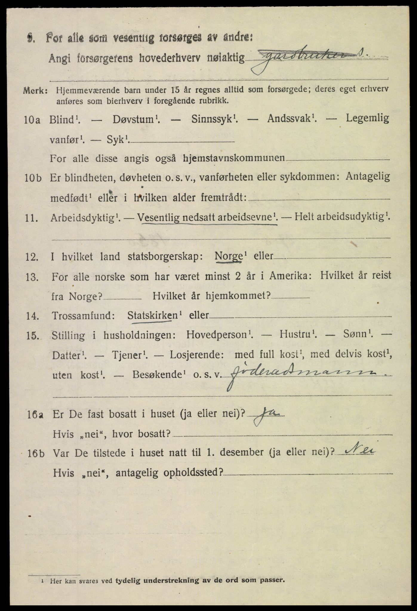 SAH, 1920 census for Sør-Aurdal, 1920, p. 9604