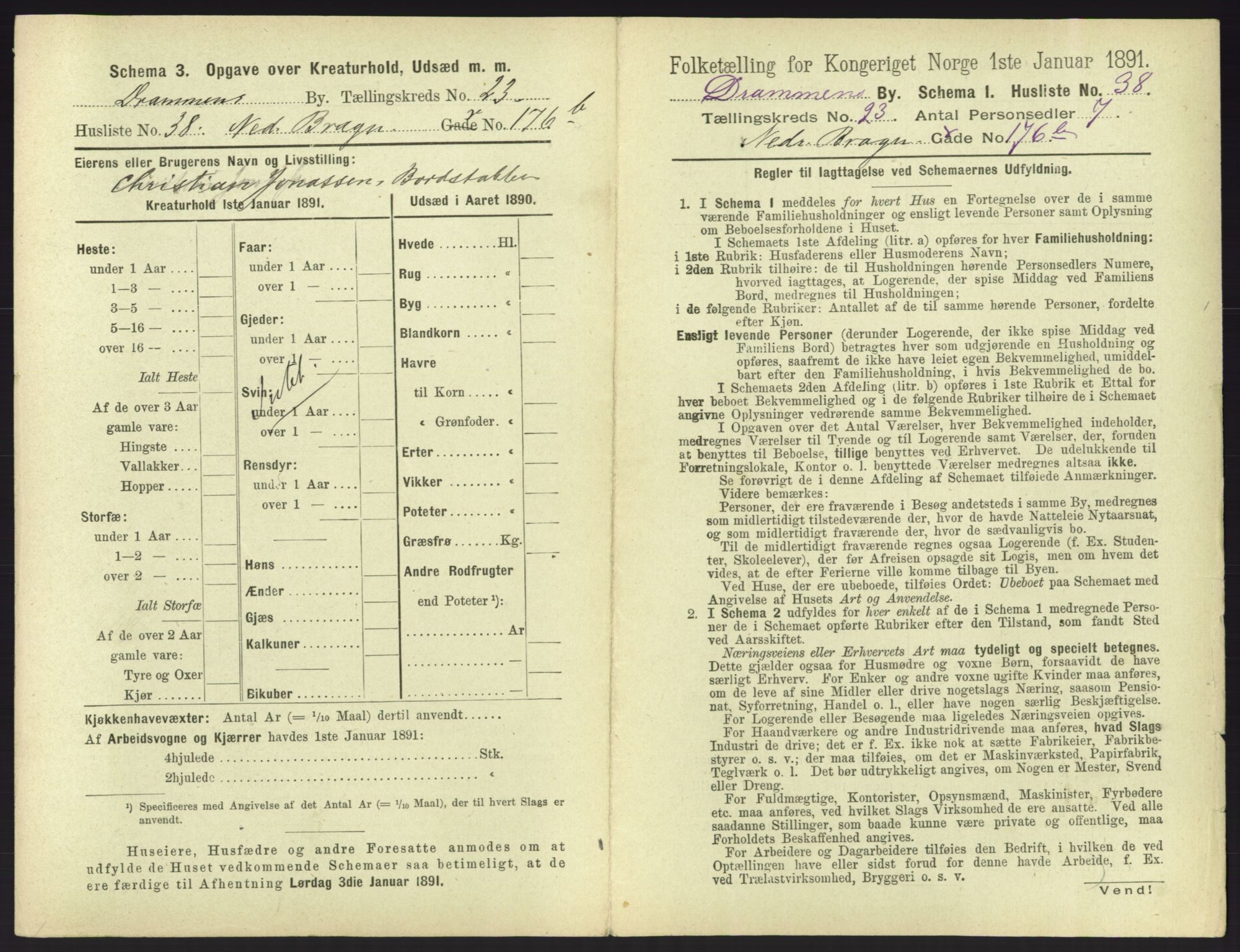 RA, 1891 census for 0602 Drammen, 1891, p. 1983