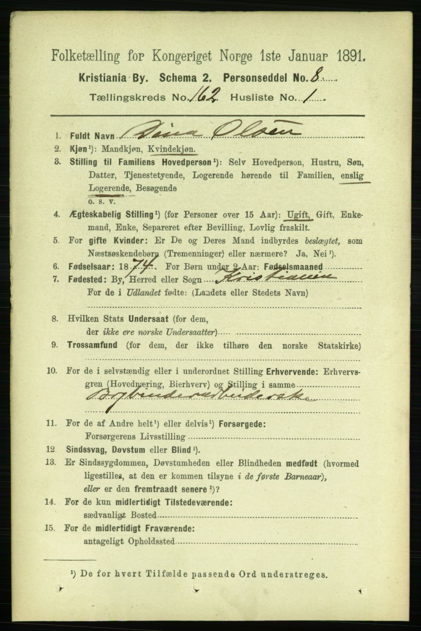 RA, 1891 census for 0301 Kristiania, 1891, p. 92587